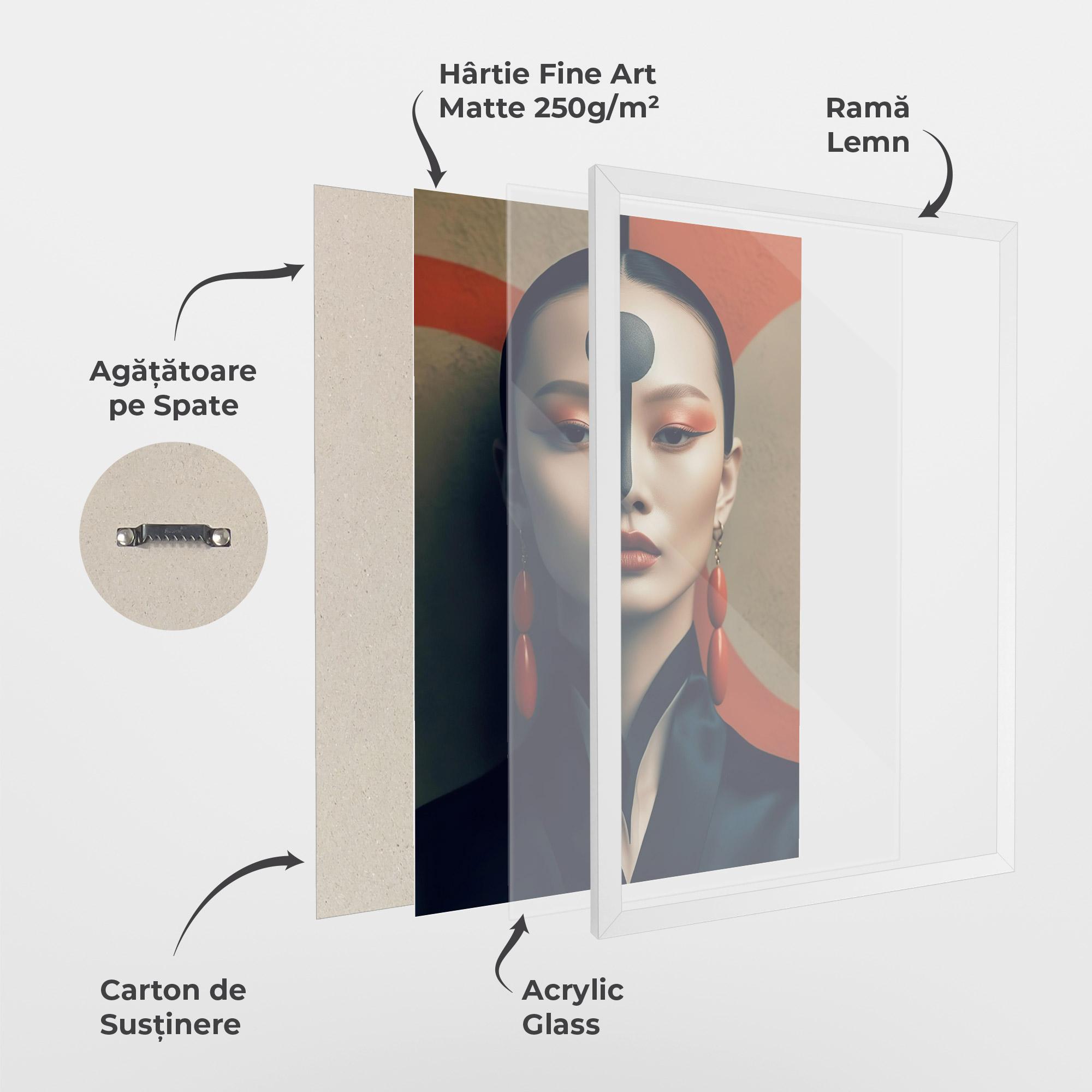 Poster Înrămat Black Circle Asian Woman mockup 1