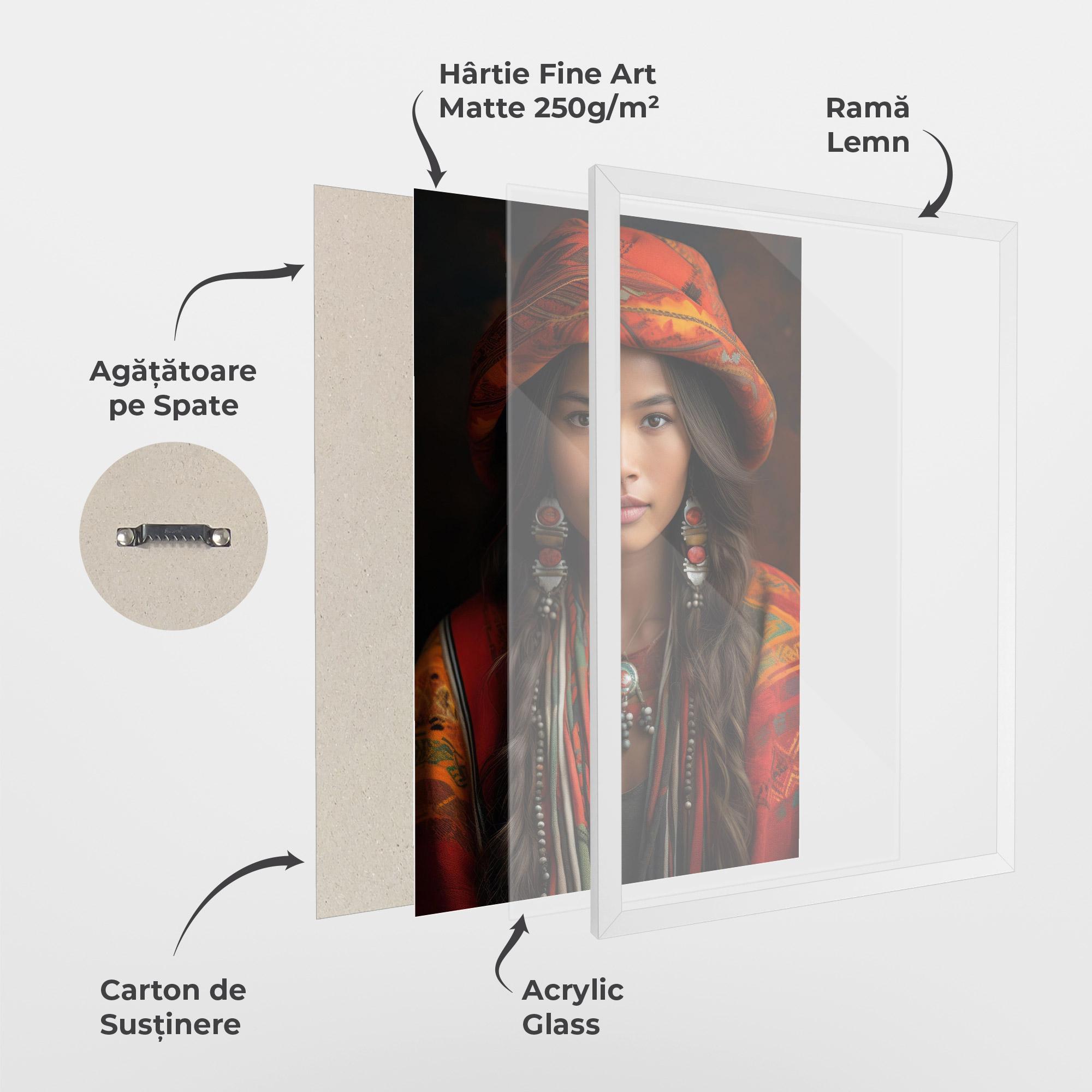 Poster Înrămat Colorful Hat And Earrings mockup 1