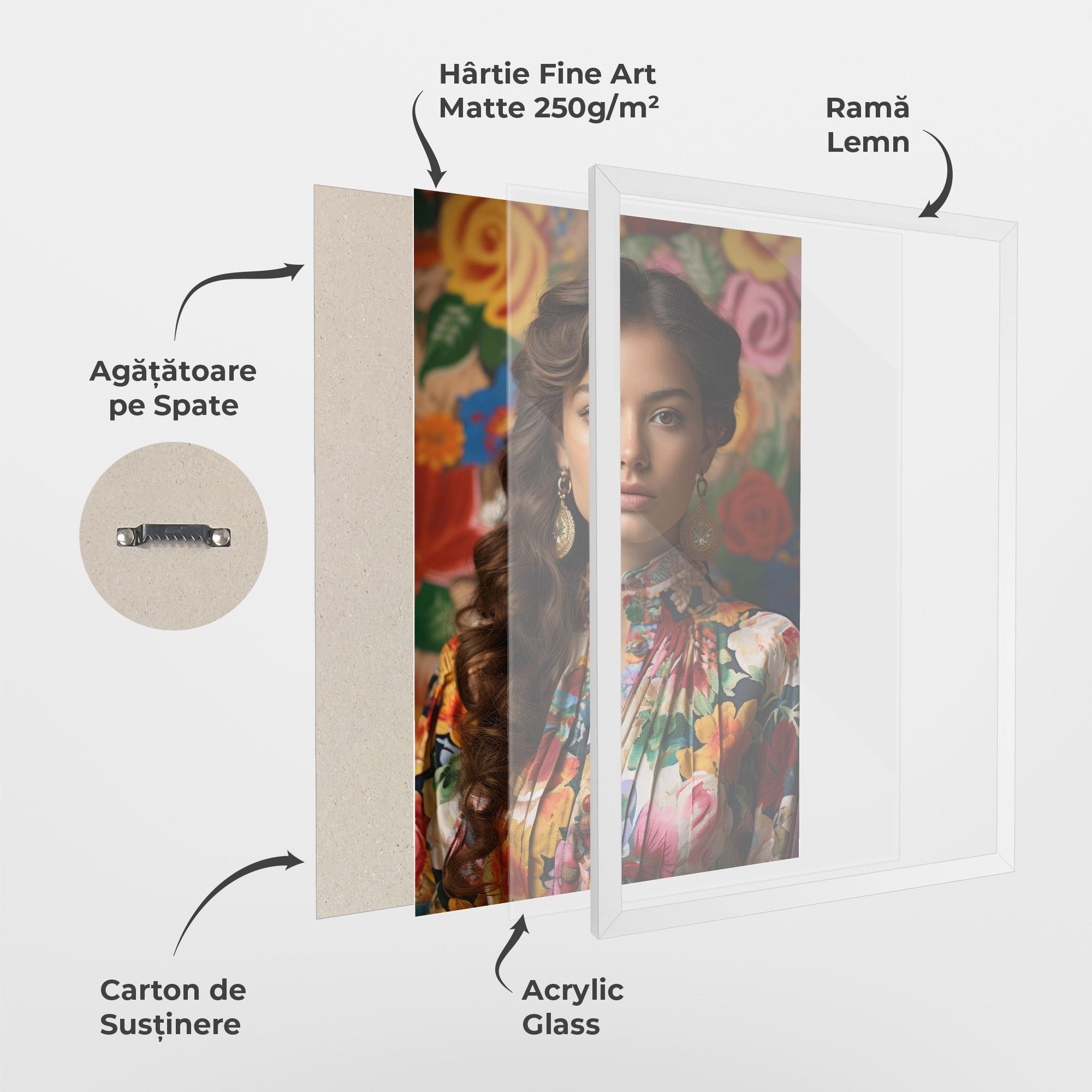 Poster Înrămat Floral Dress Long Hair mockup 1