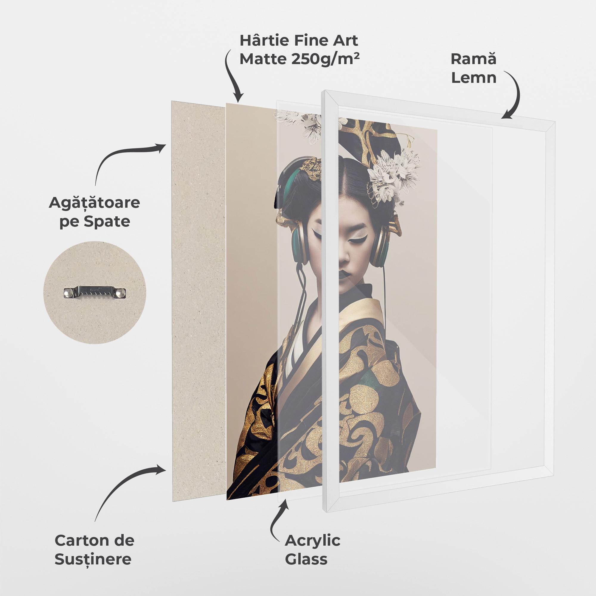 Poster Înrămat Kimono Headphones mockup 1