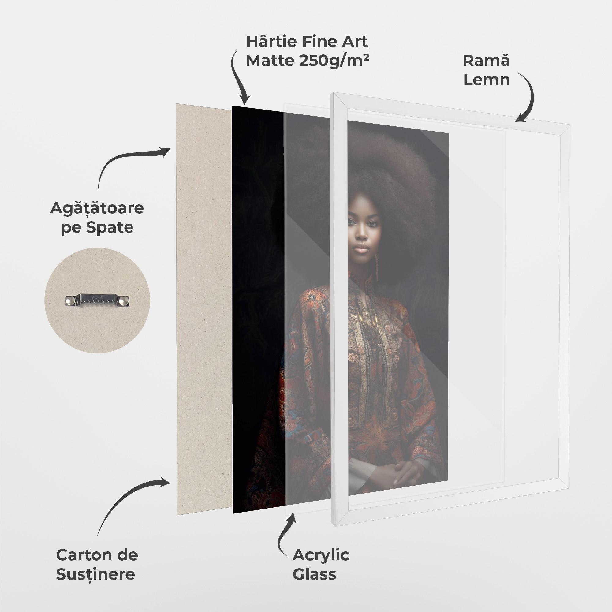 Poster Înrămat Large Afro Head mockup 1