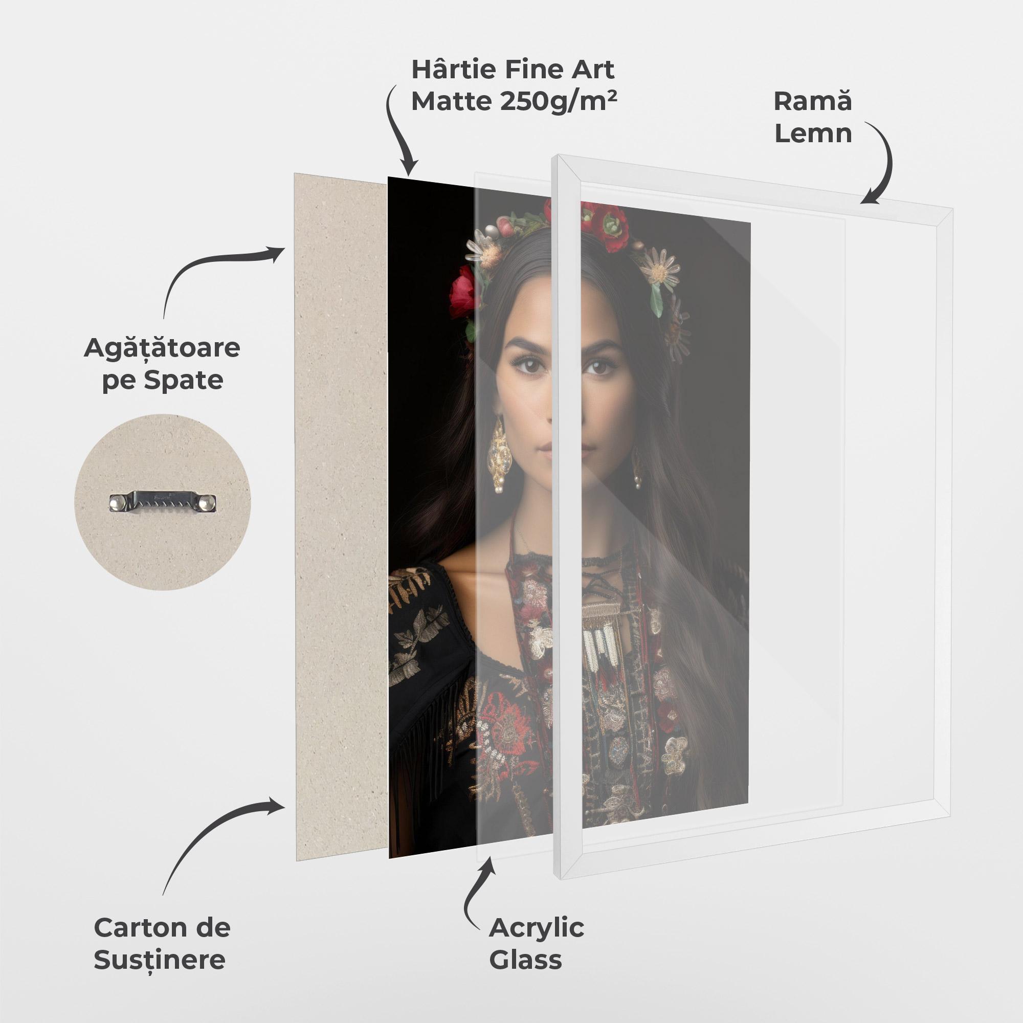 Poster Înrămat Native American Long Hair mockup 1