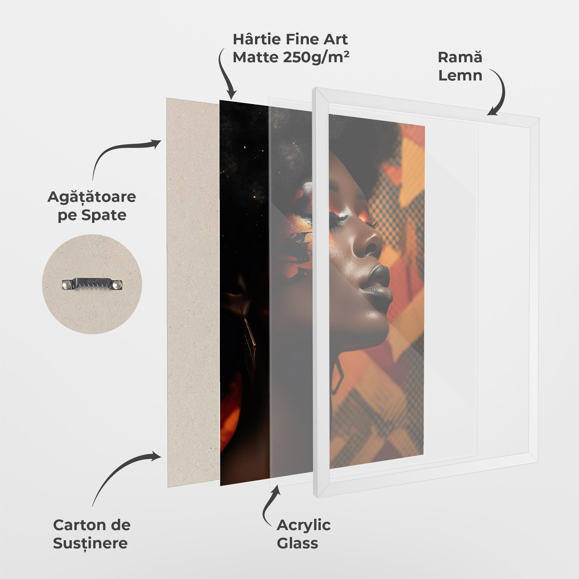 Poster Înrămat Orange African Makeup mockup 1