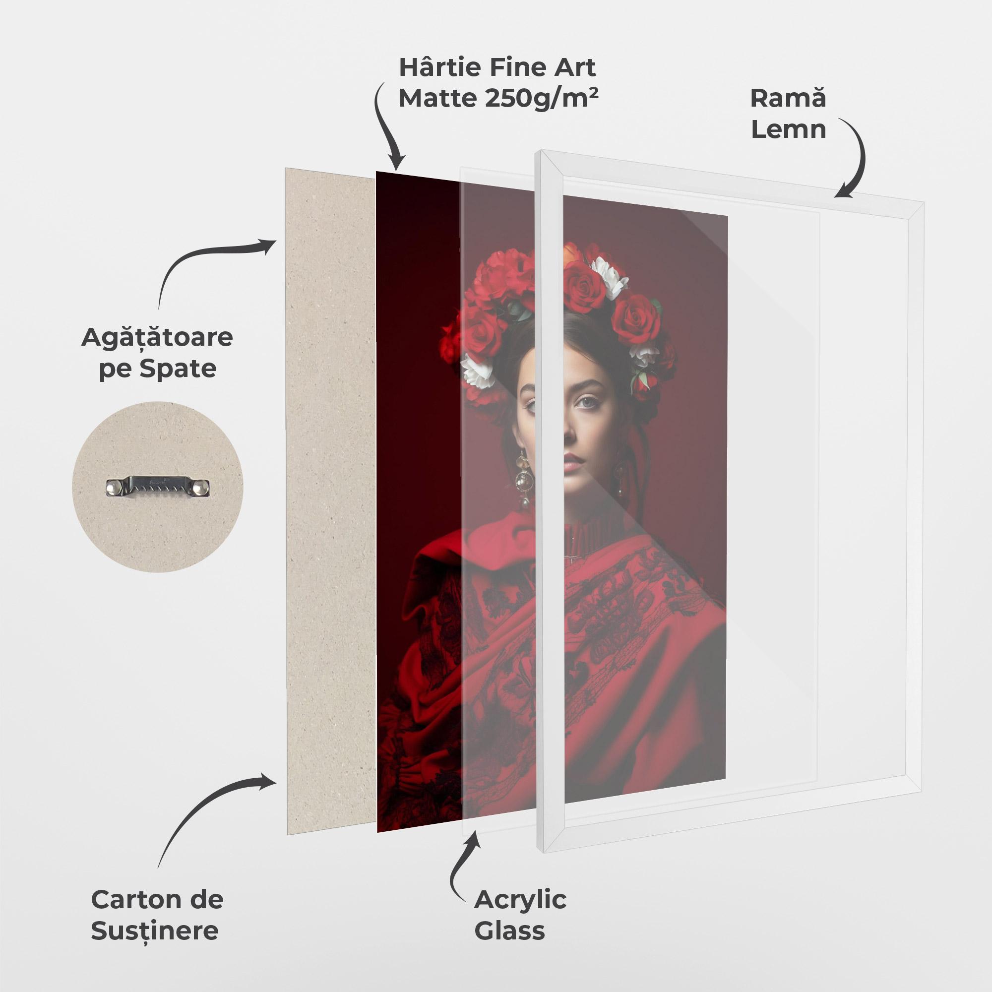 Poster Înrămat Posing With Roses mockup 1