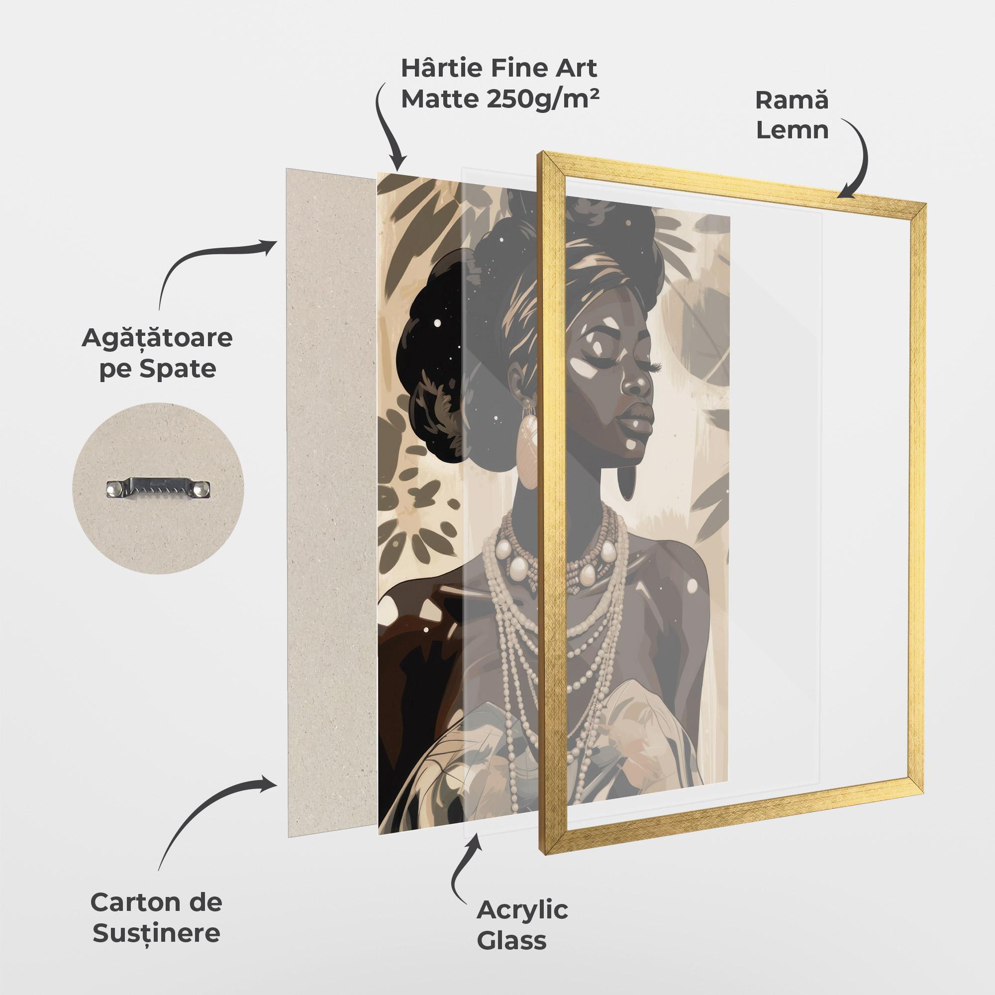 Poster Înrămat African Woman On Cream mockup 1