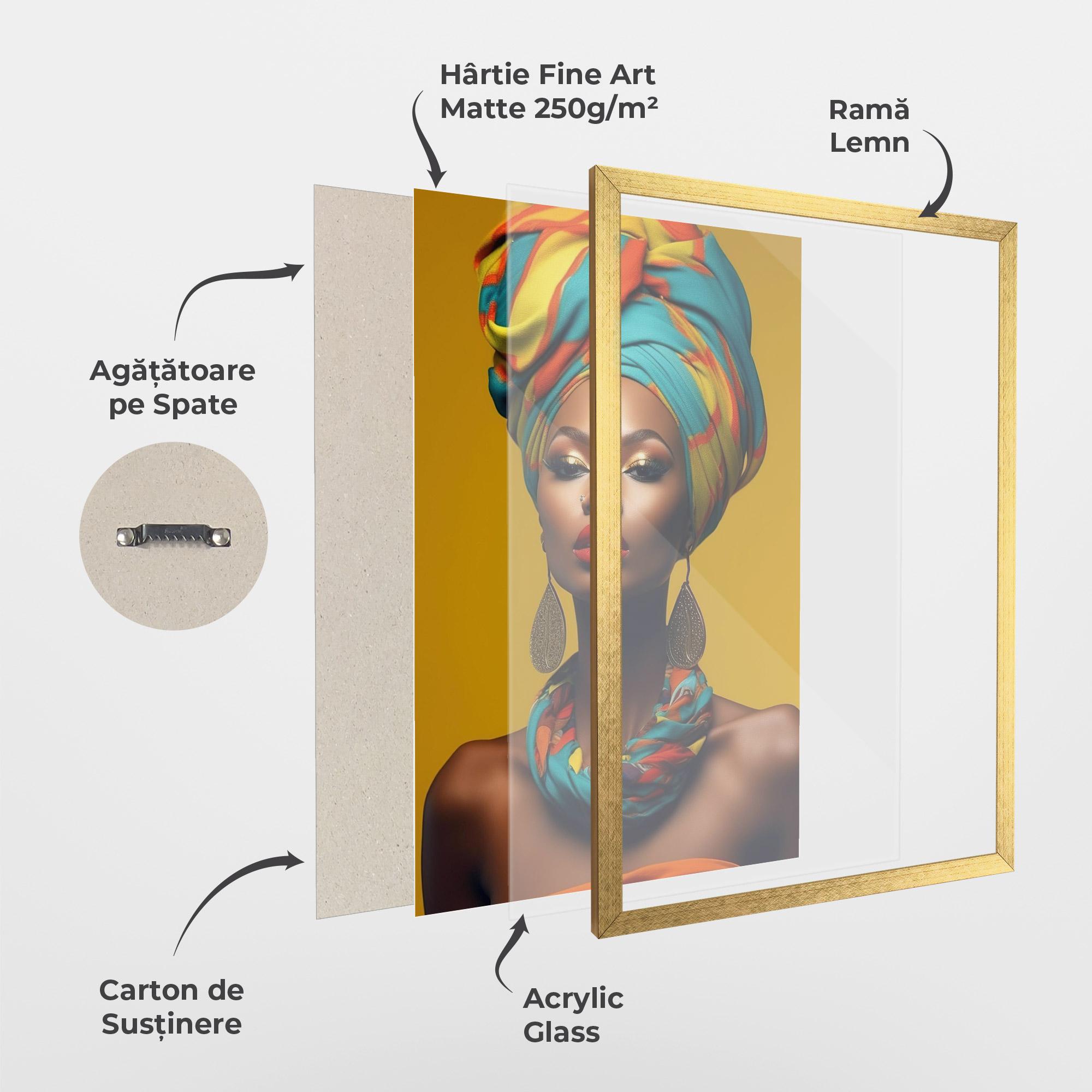Poster Înrămat African Yellow Portrait mockup 1