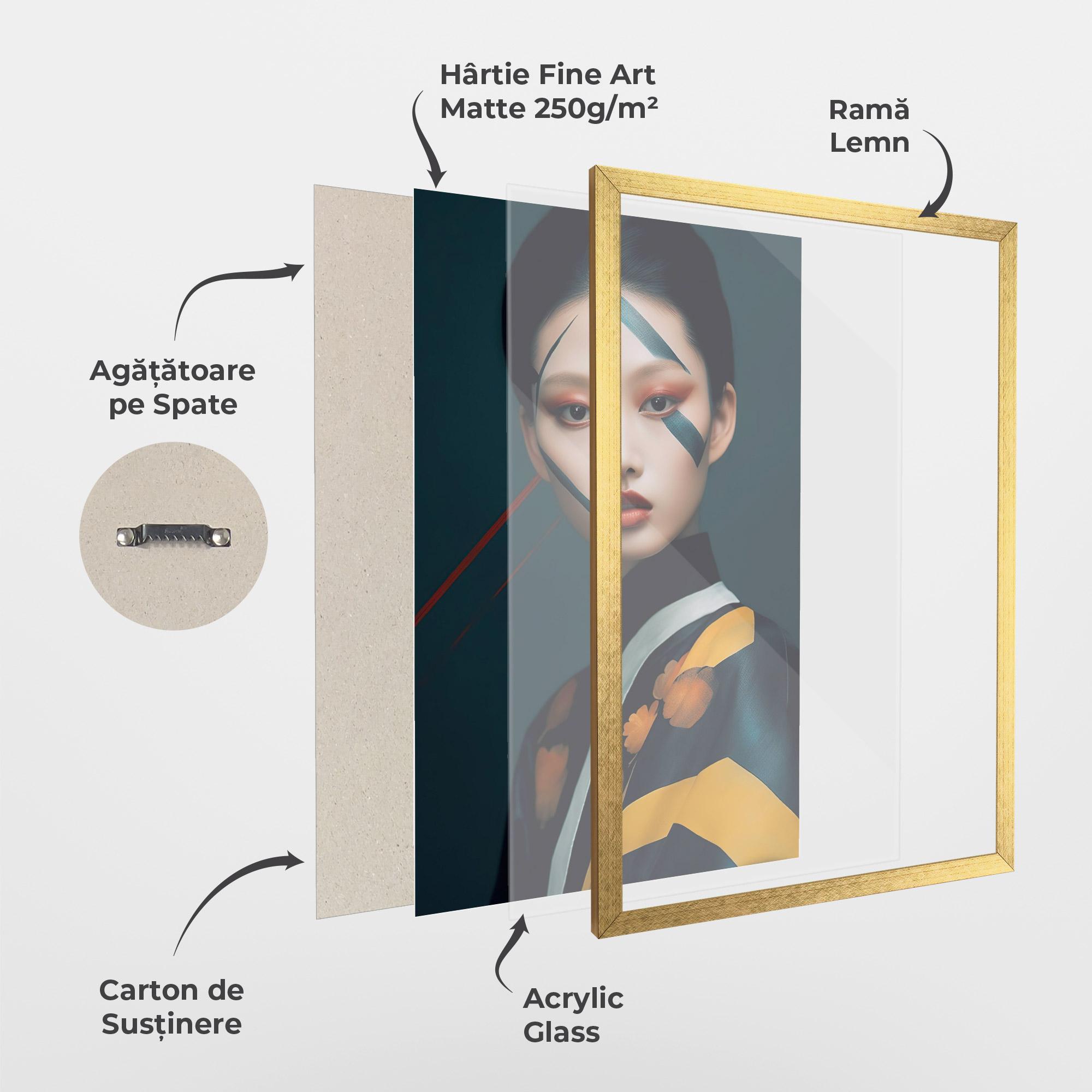 Poster Înrămat Asian Painted Woman mockup 1