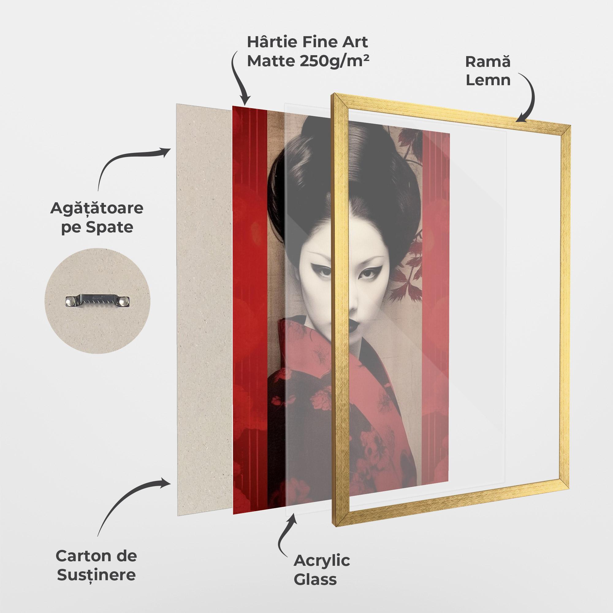 Poster Înrămat Black Asiatic Makeup mockup 1