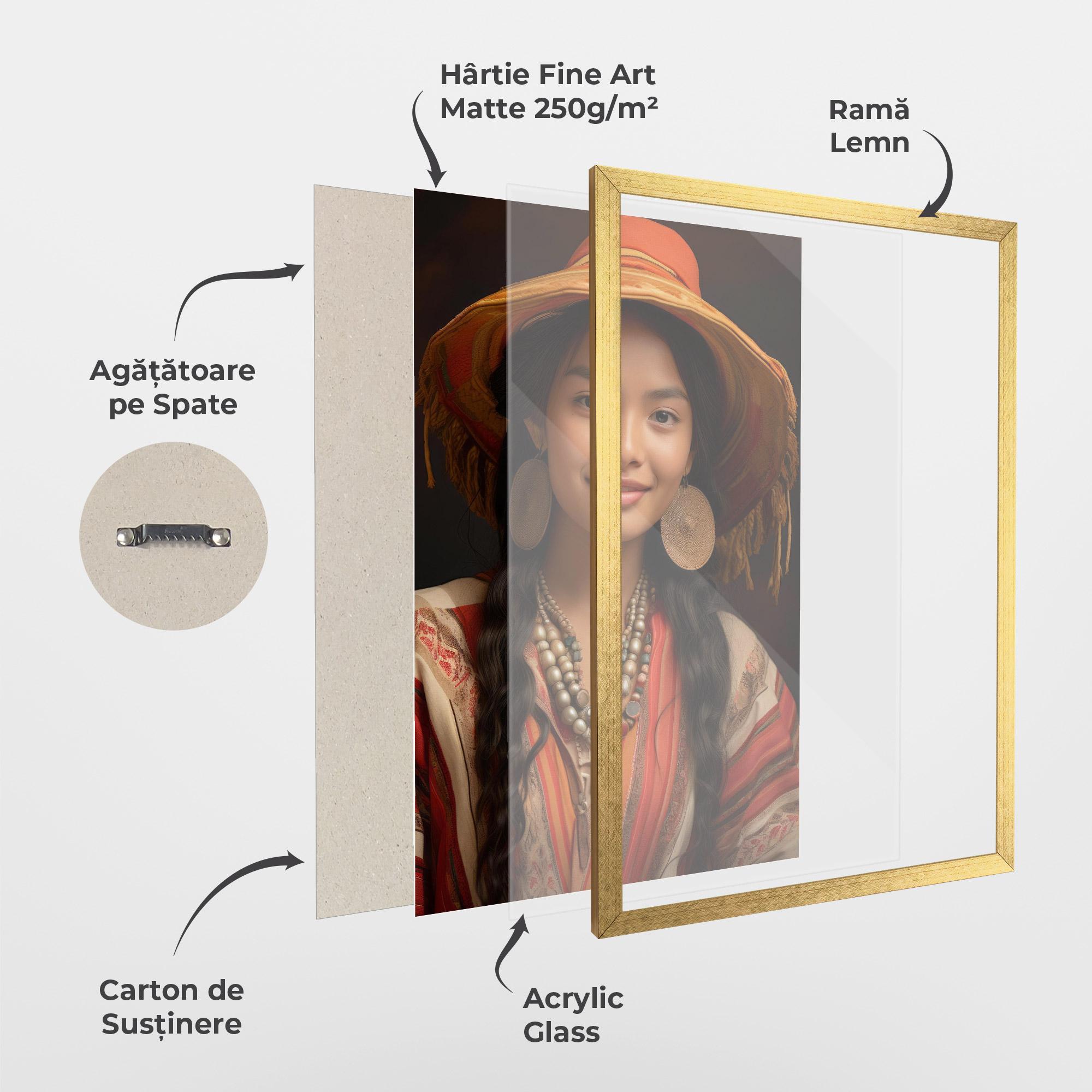 Poster Înrămat Colorful Earrings And Hat mockup 1