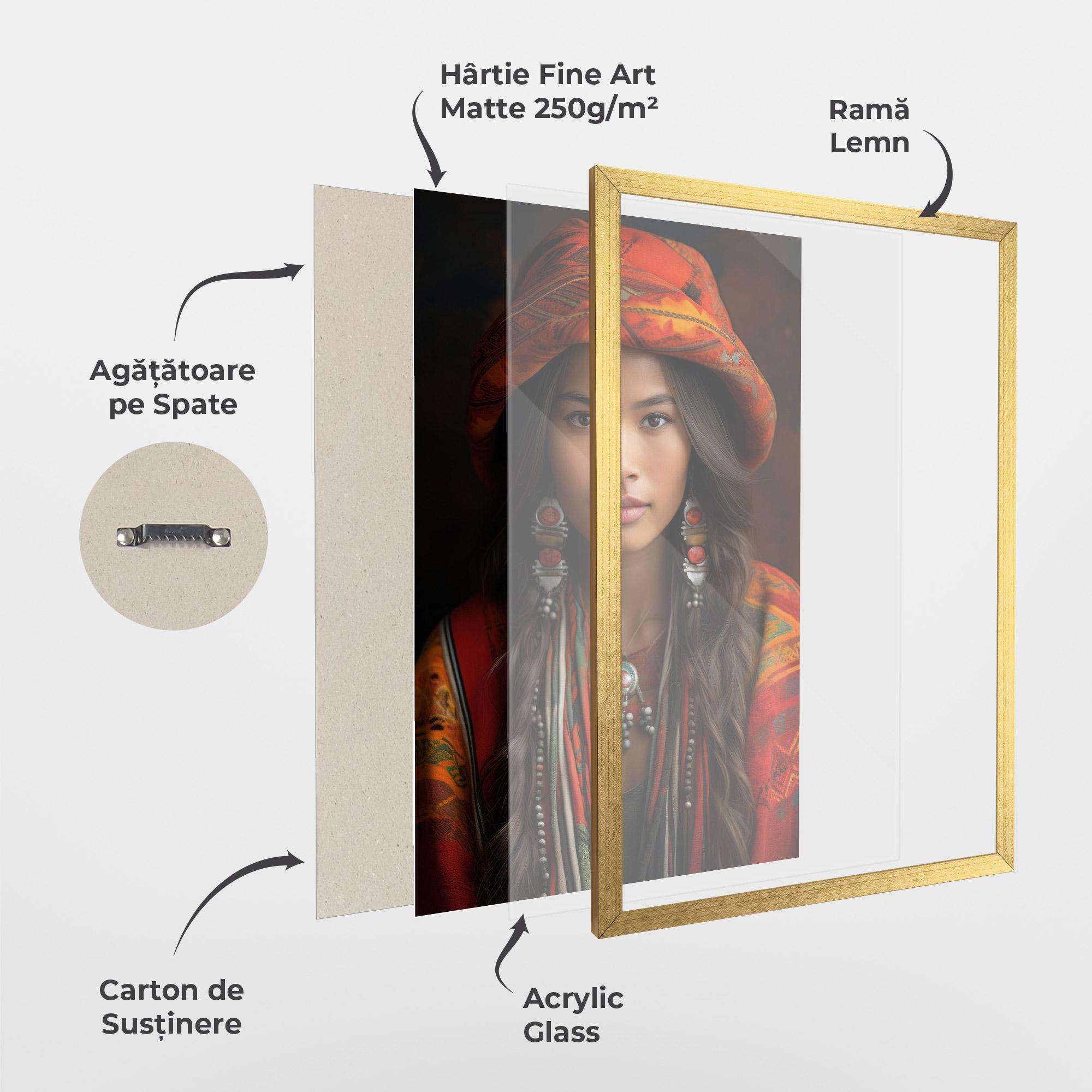 Poster Înrămat Colorful Hat And Earrings mockup 1