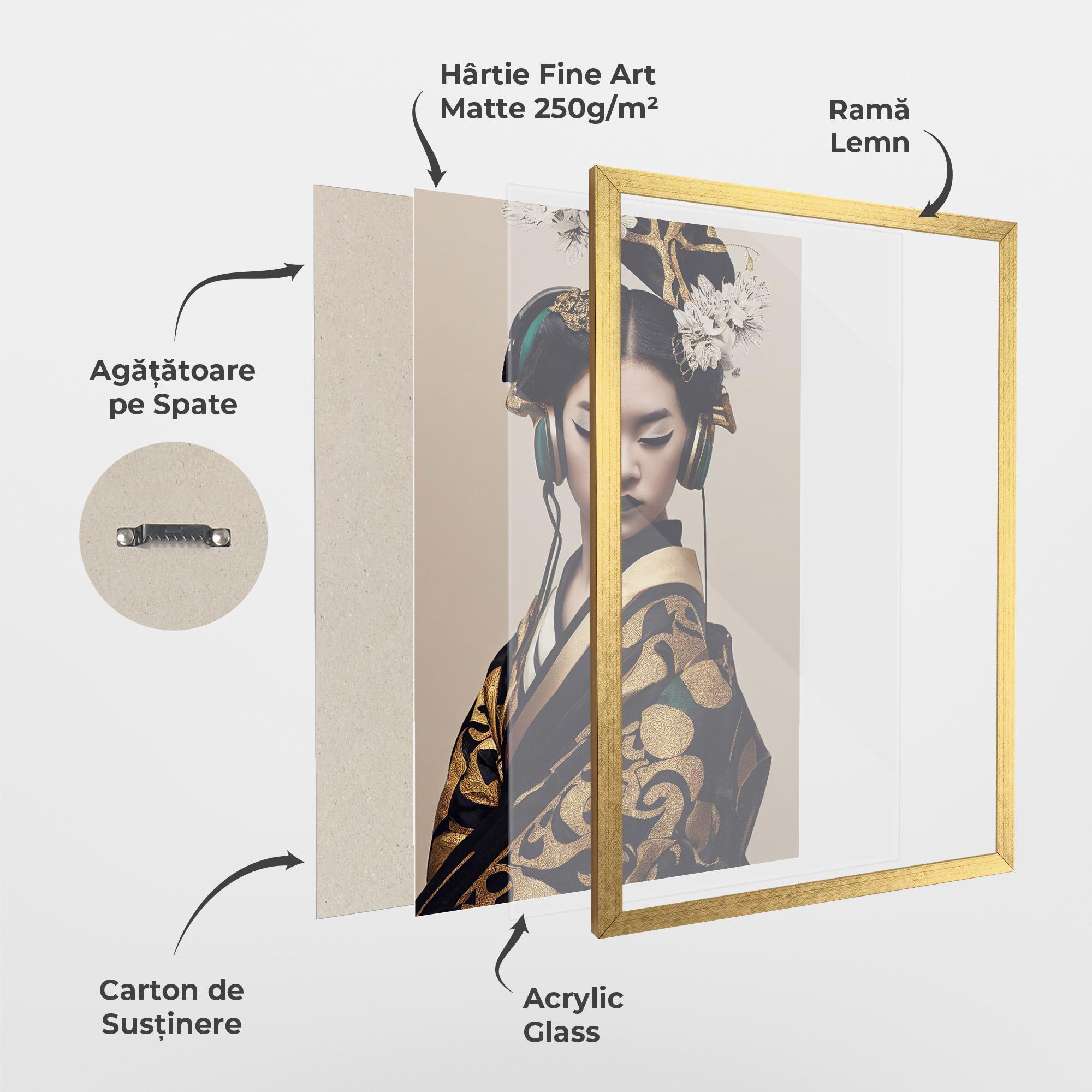 Poster Înrămat Kimono Headphones mockup 1