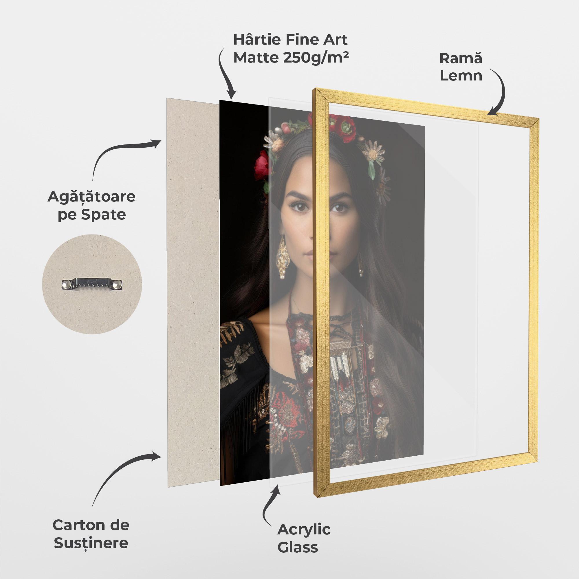 Poster Înrămat Native American Long Hair mockup 1