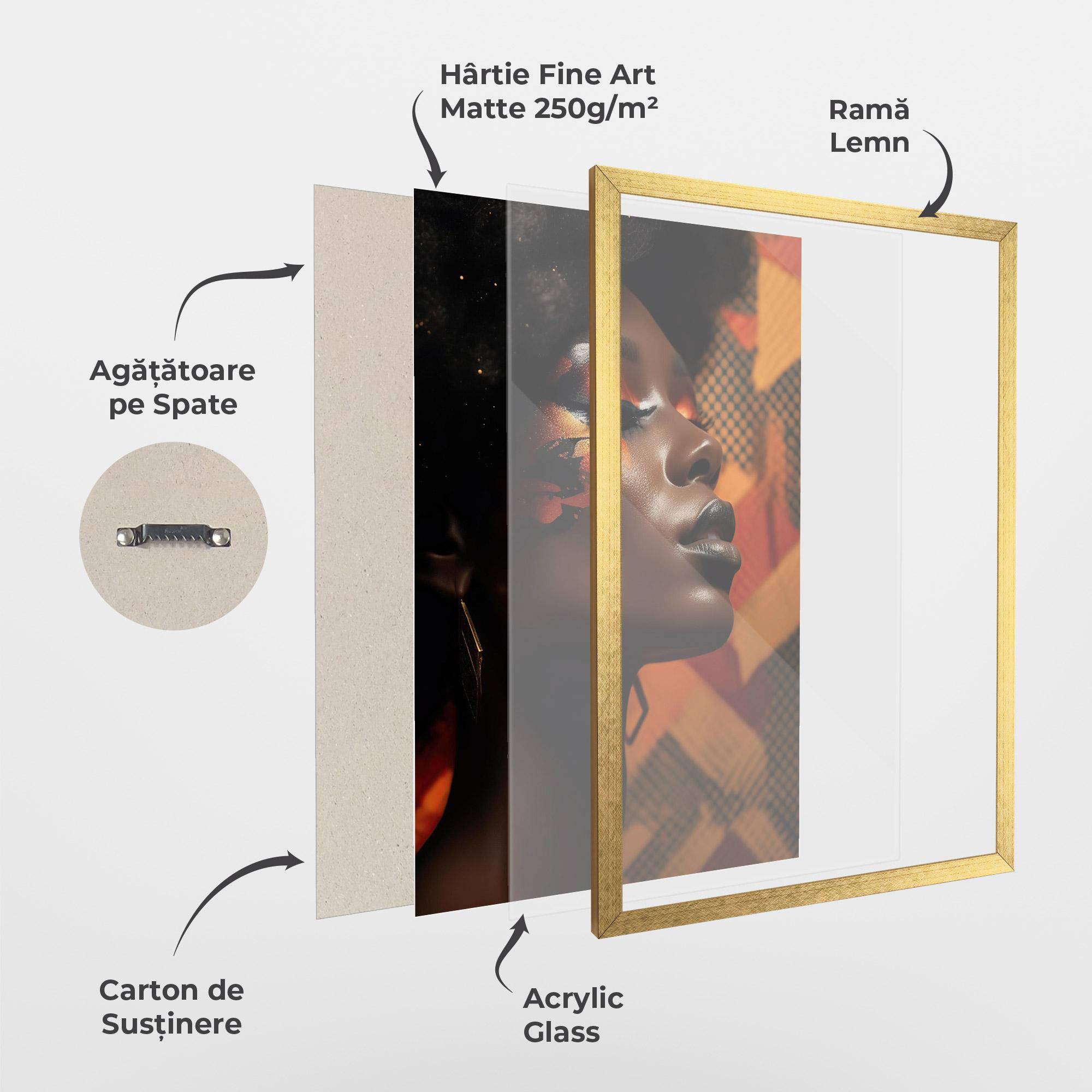 Poster Înrămat Orange African Makeup mockup 1