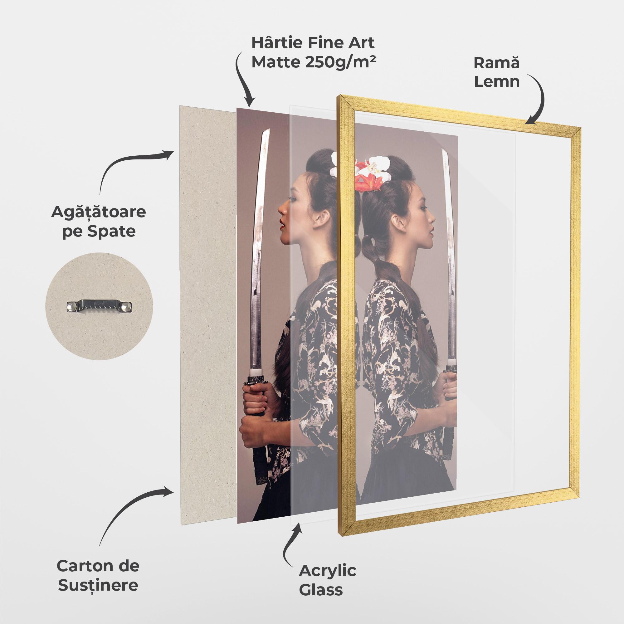 Poster Înrămat Warrior Mirrored Woman mockup 1