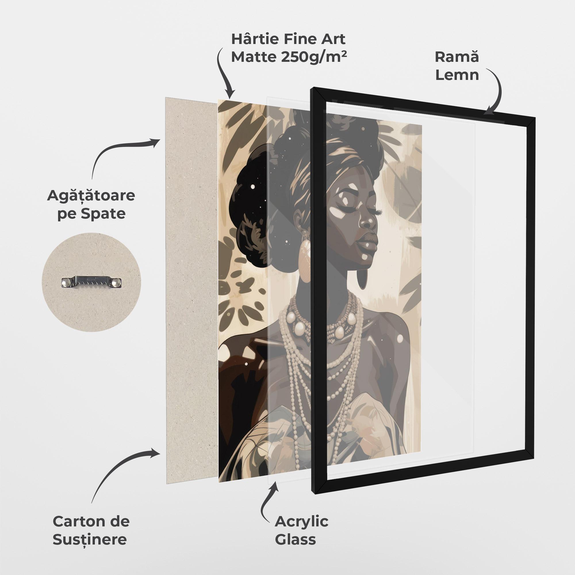 Poster Înrămat African Woman On Cream mockup 1