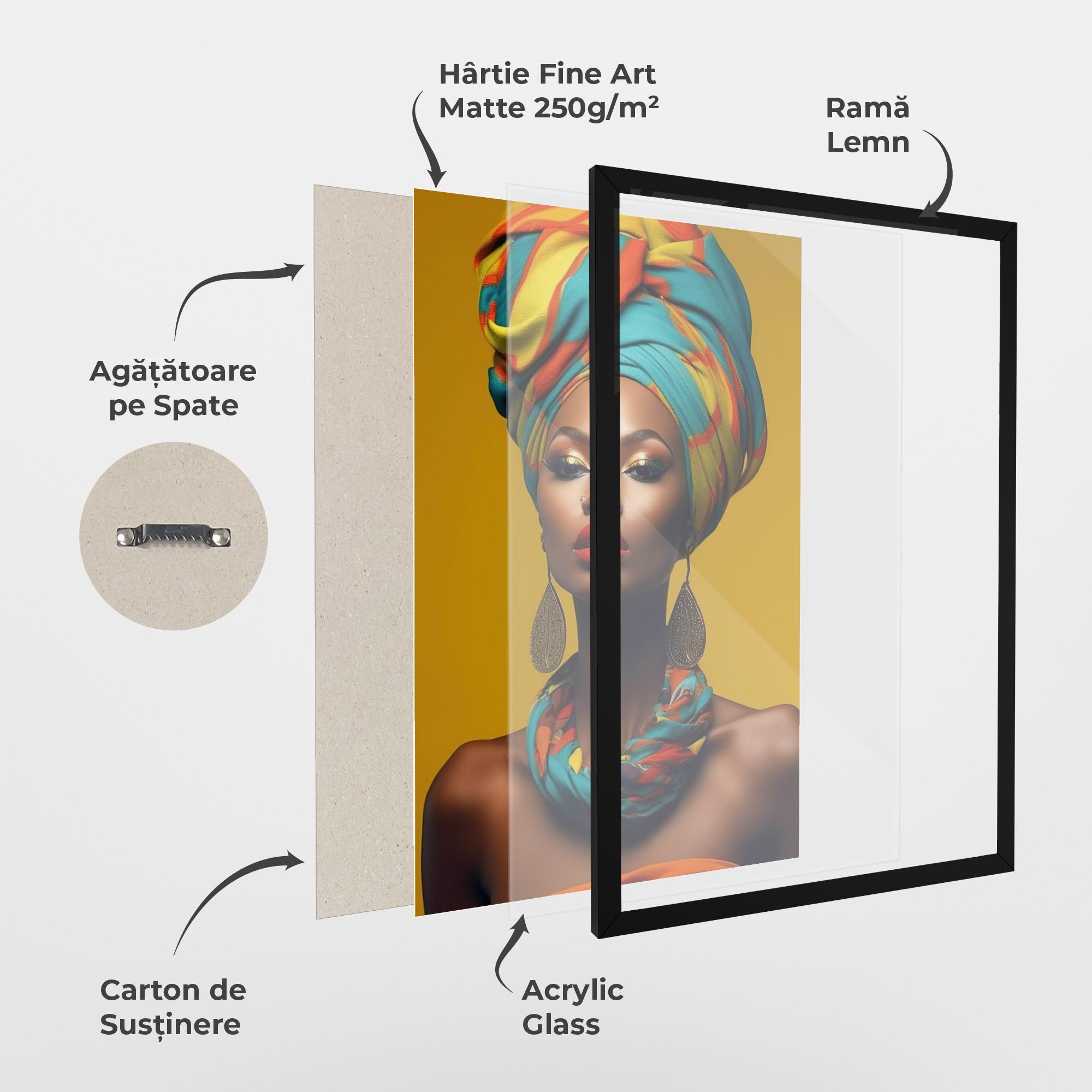 Poster Înrămat African Yellow Portrait mockup 1
