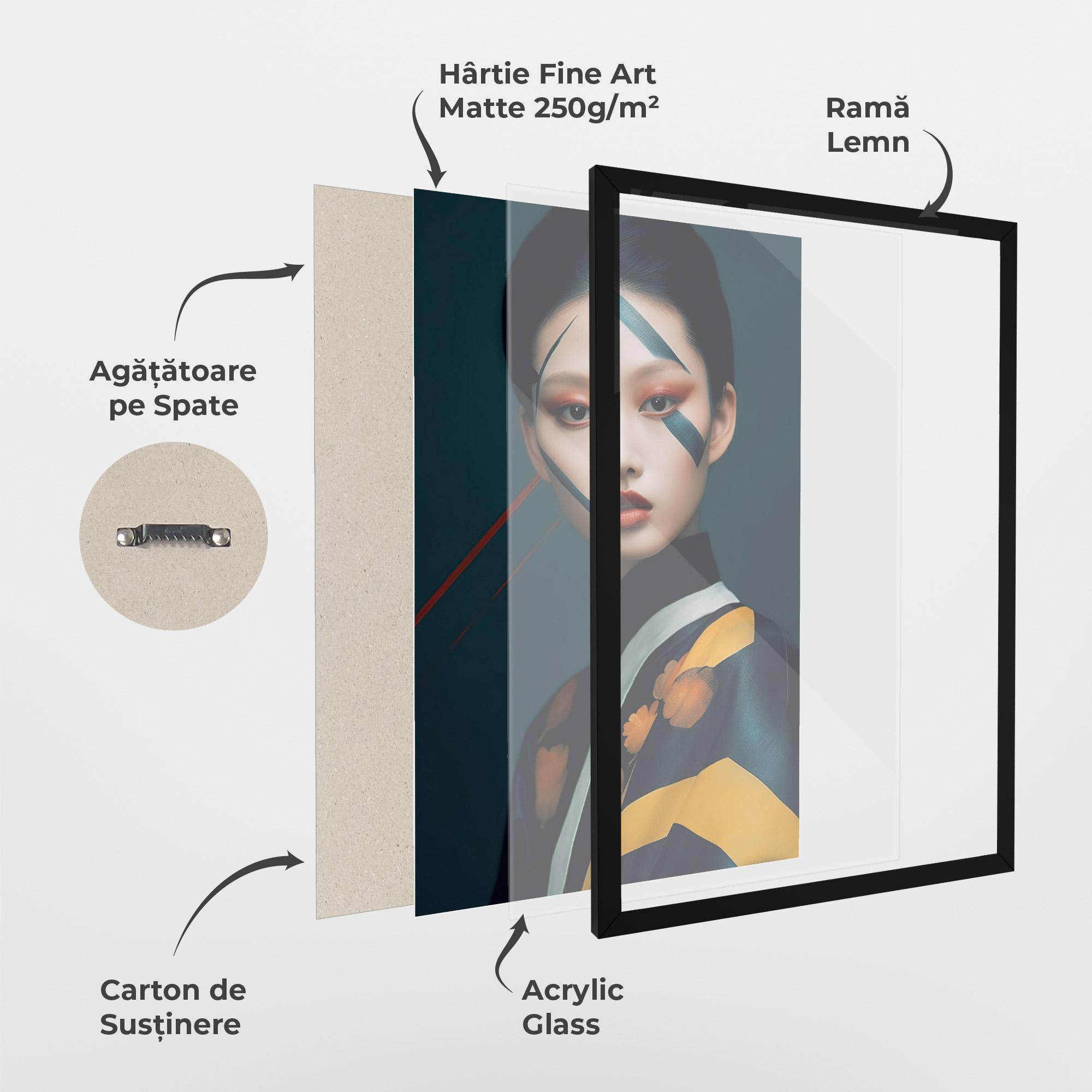 Poster Înrămat Asian Painted Woman mockup 1