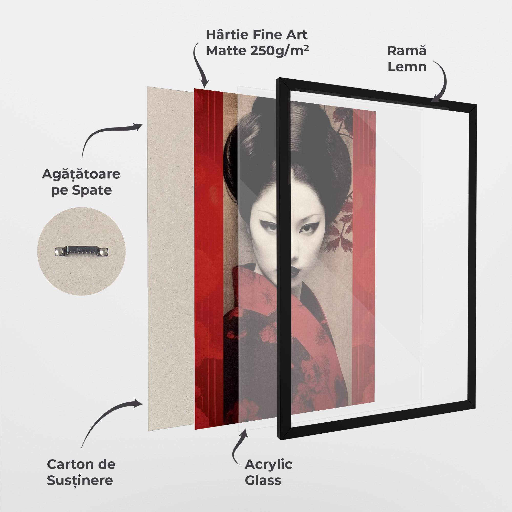 Poster Înrămat Black Asiatic Makeup mockup 1