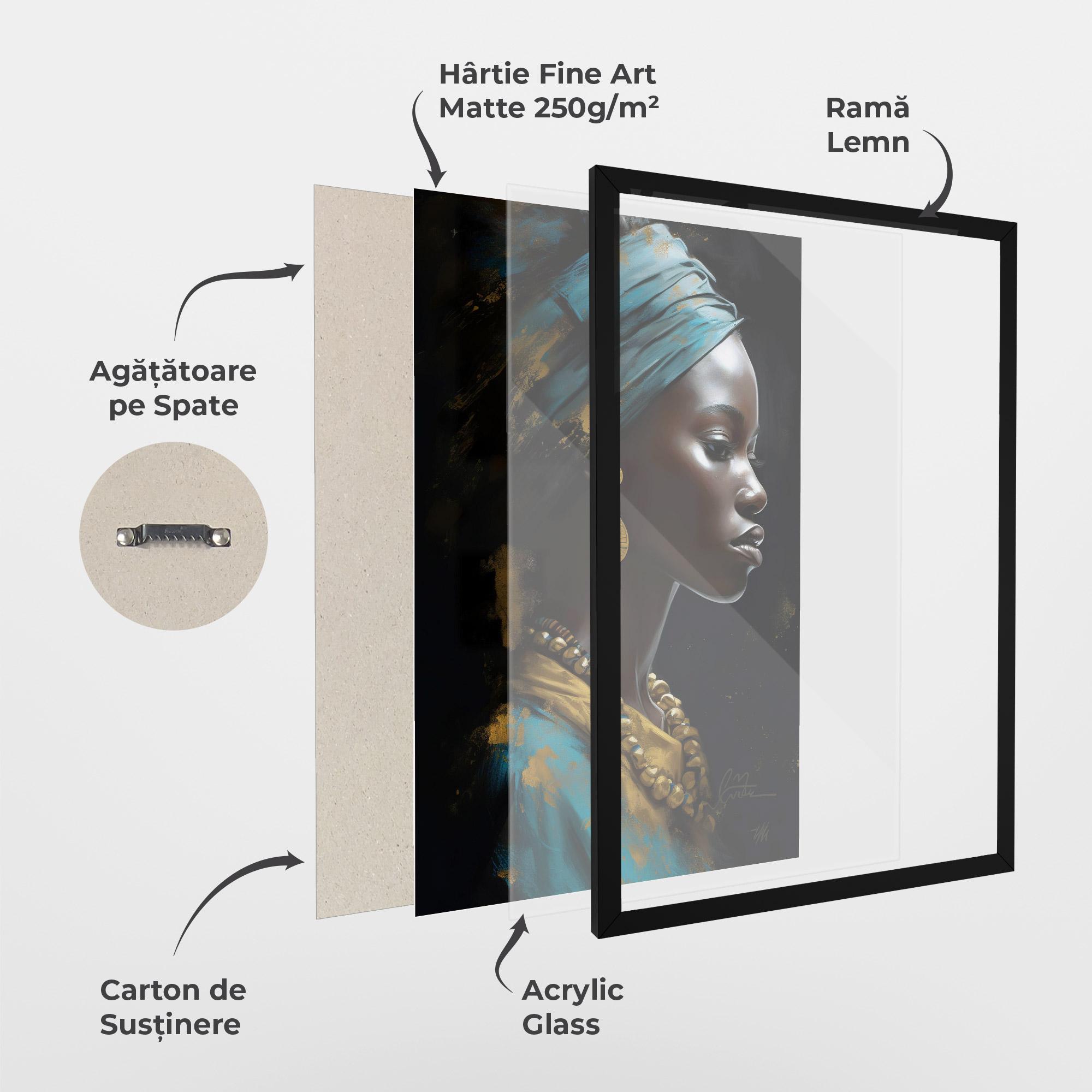 Poster Înrămat Blue Turban mockup 1