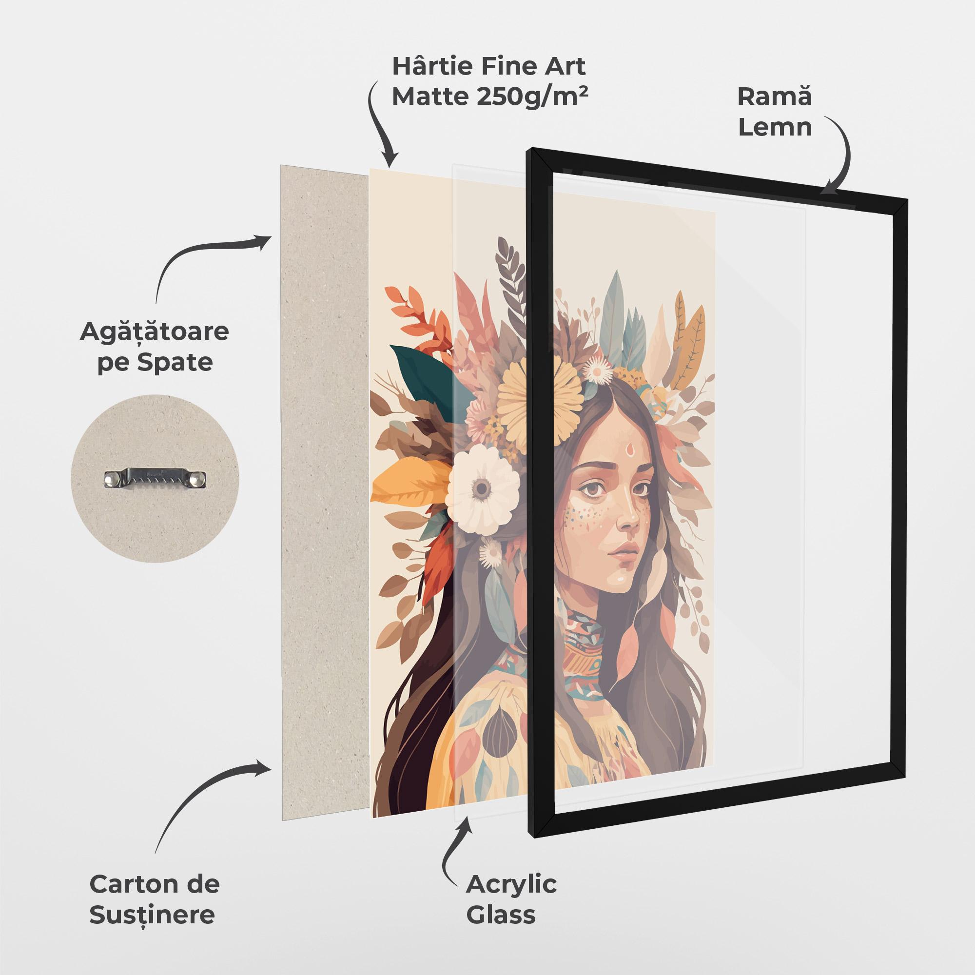 Poster Înrămat Boho Girl mockup 1