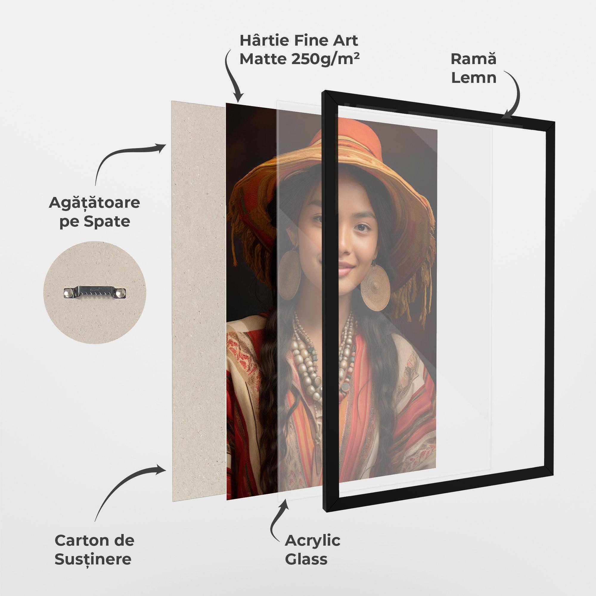 Poster Înrămat Colorful Earrings And Hat mockup 1