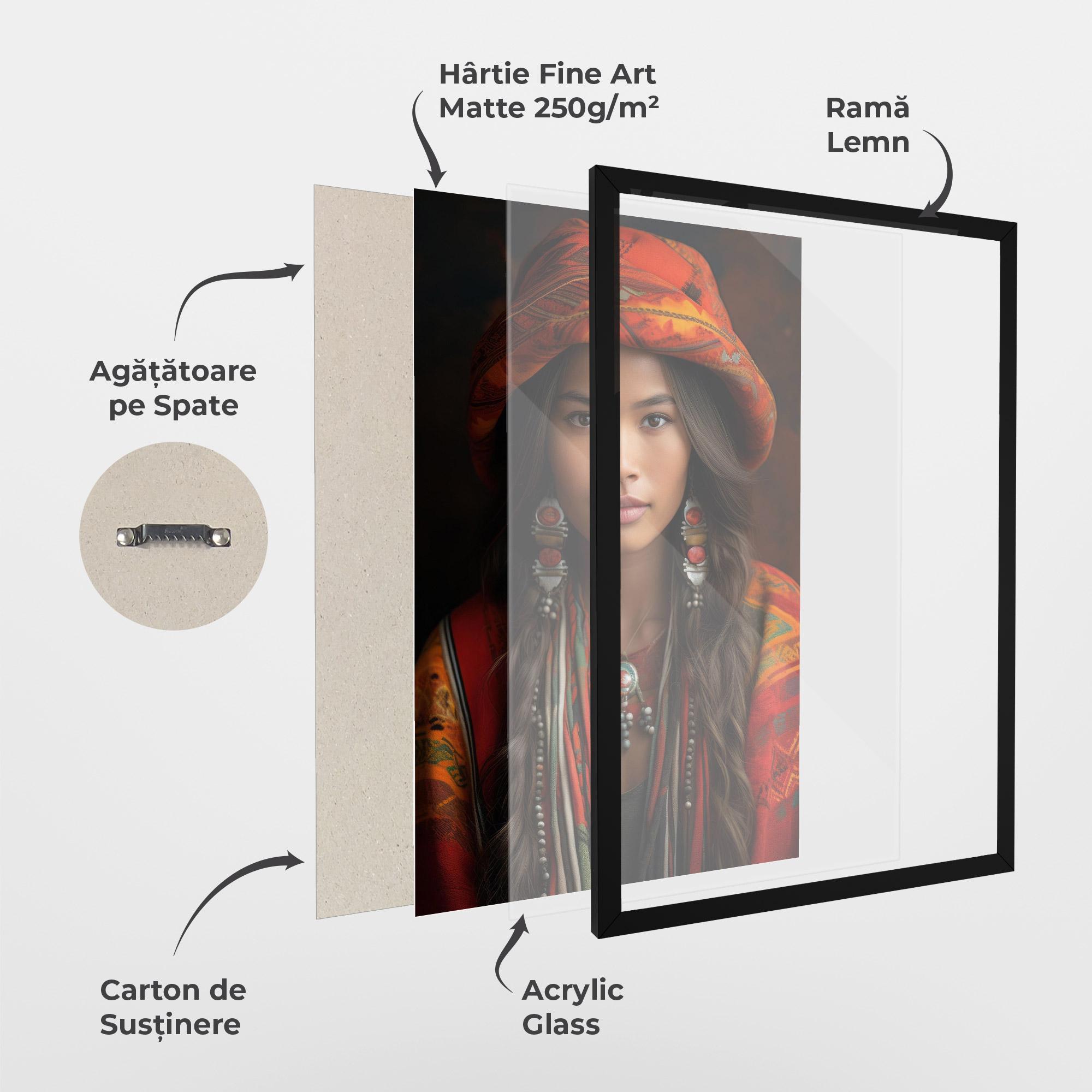 Poster Înrămat Colorful Hat And Earrings mockup 1