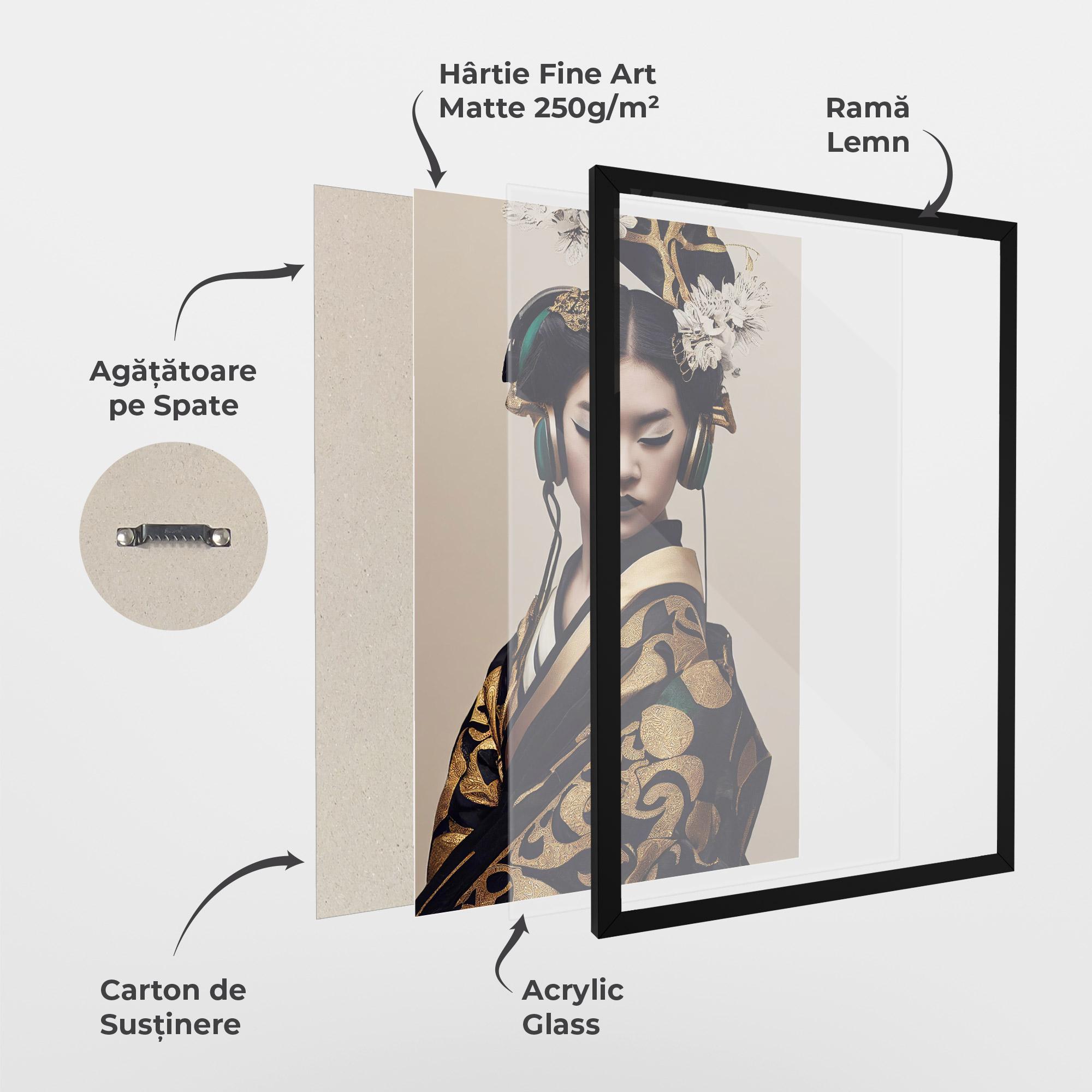 Poster Înrămat Kimono Headphones mockup 1