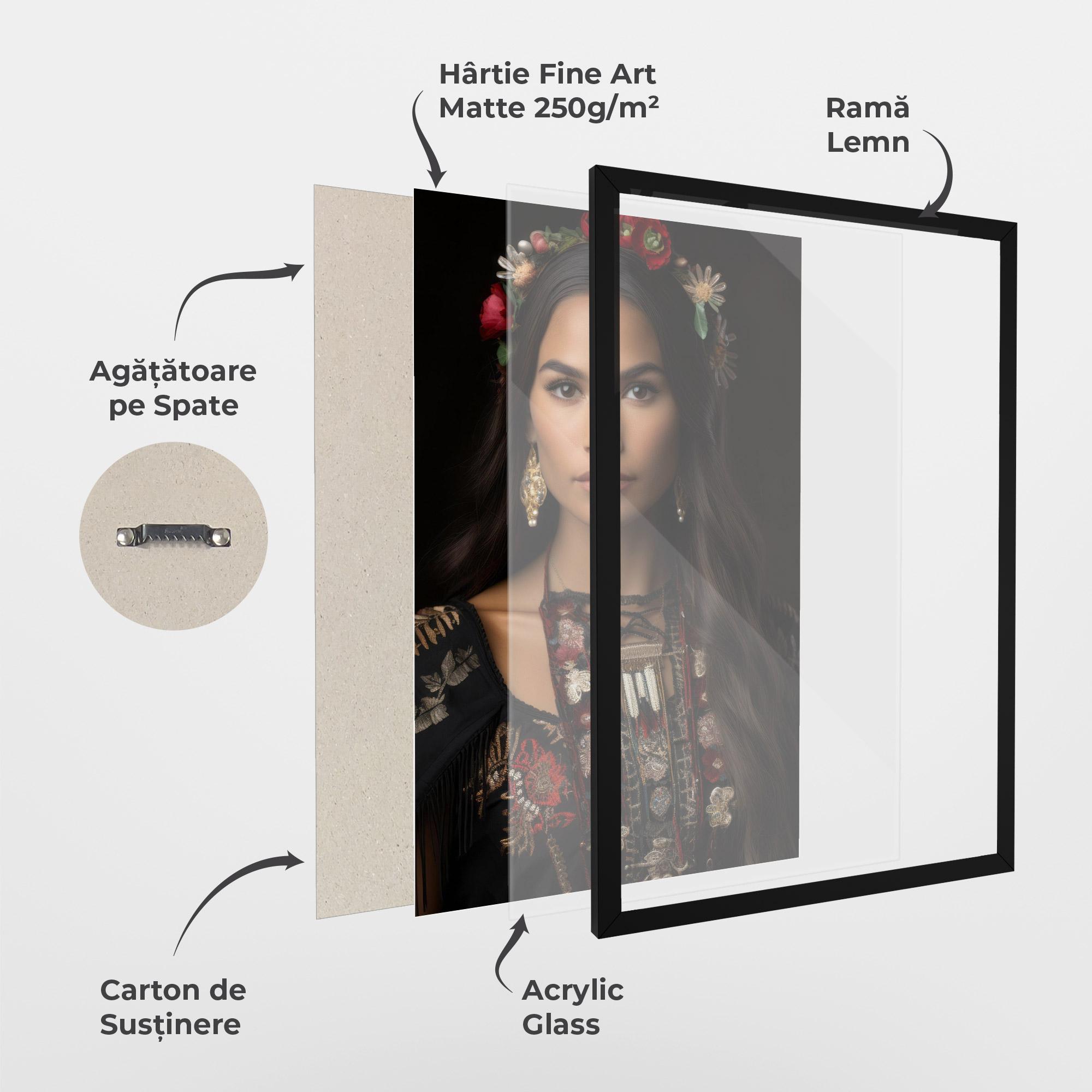 Poster Înrămat Native American Long Hair mockup 1