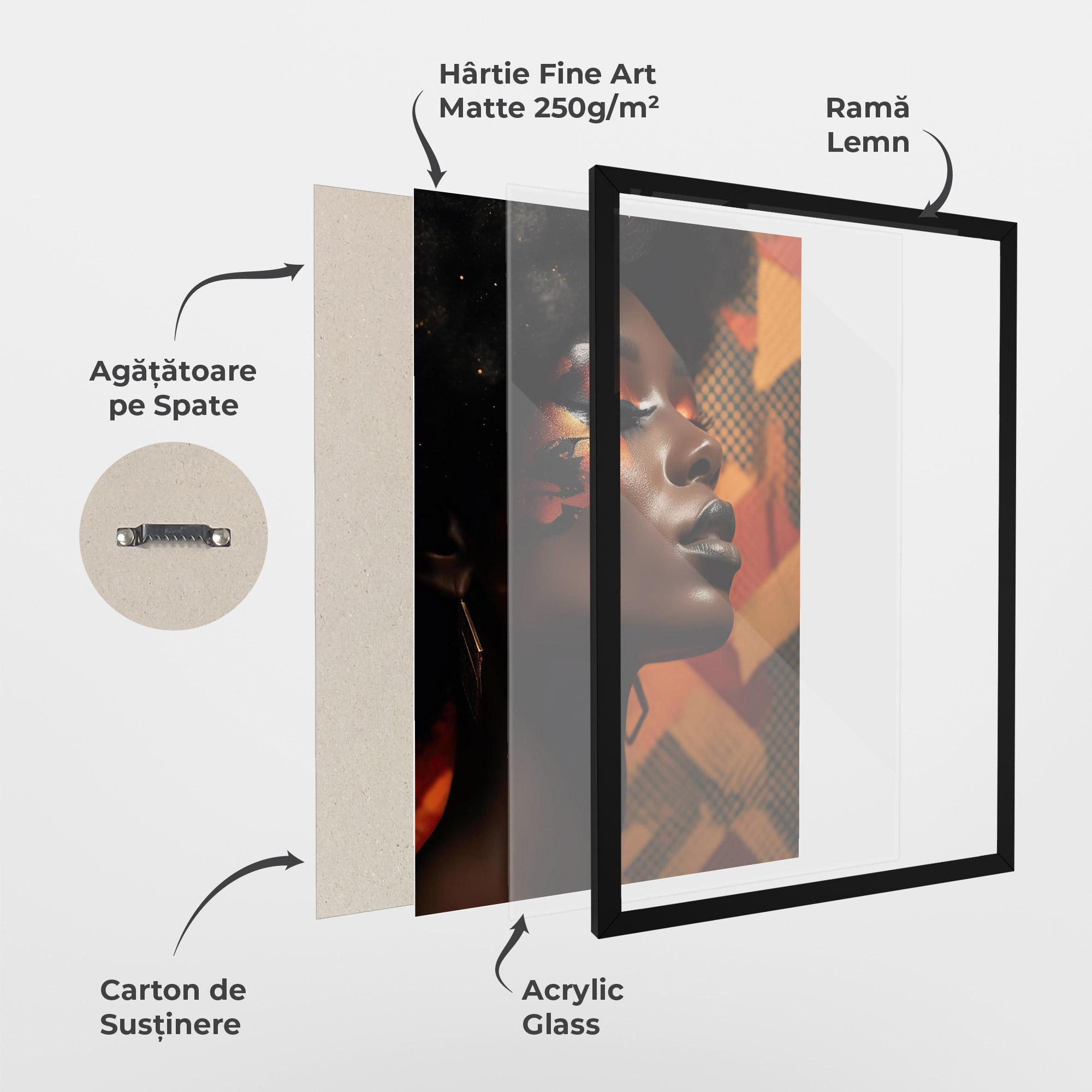 Poster Înrămat Orange African Makeup mockup 1