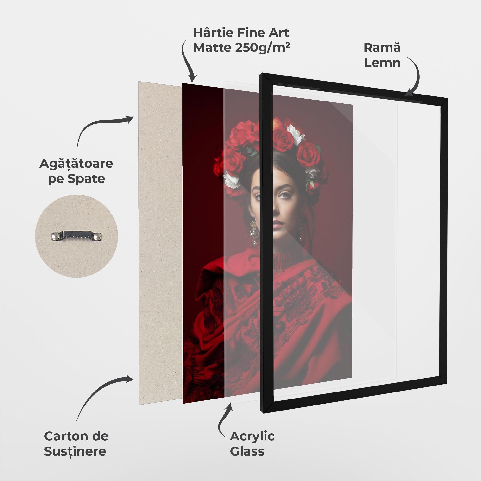 Poster Înrămat Posing With Roses mockup 1