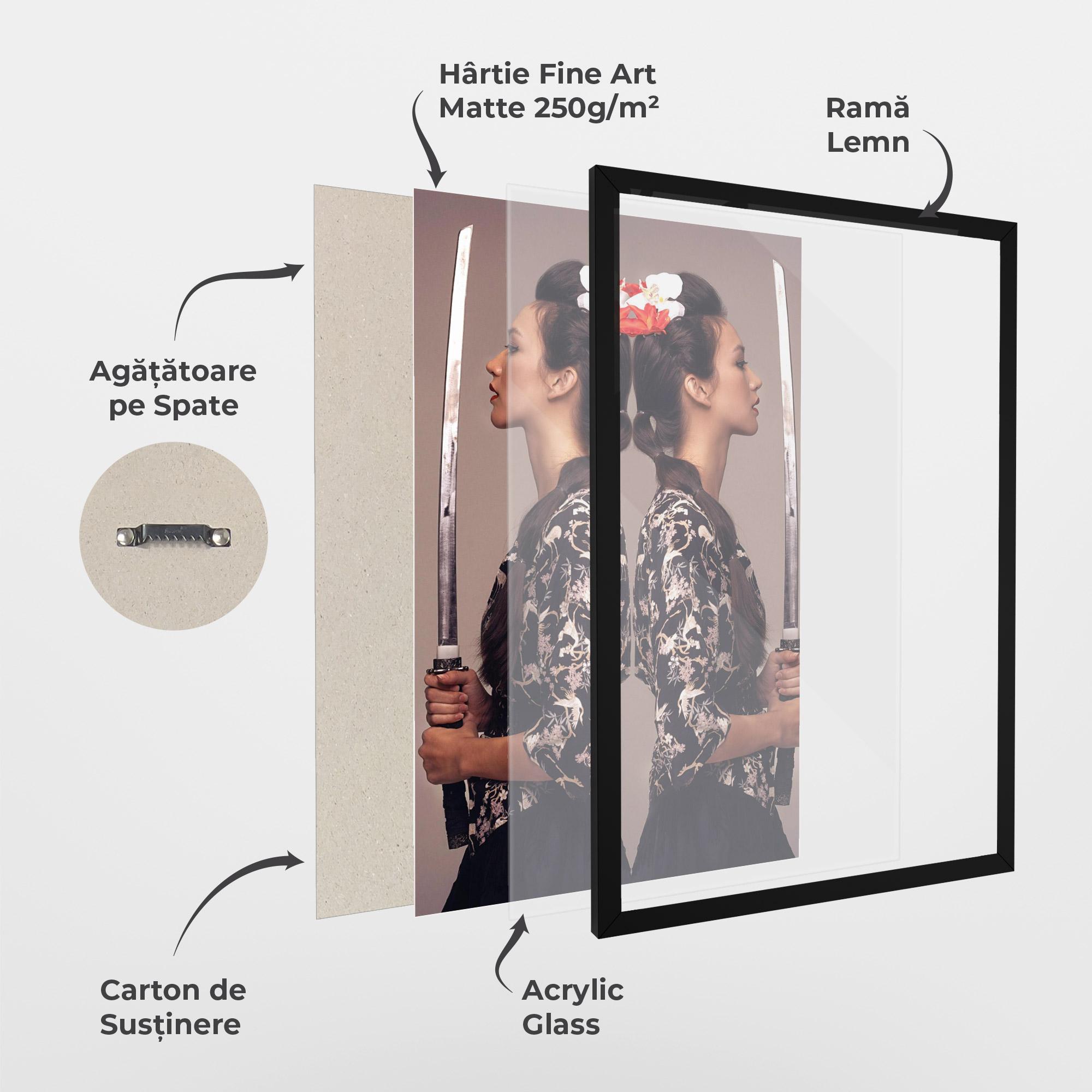 Poster Înrămat Warrior Mirrored Woman mockup 1