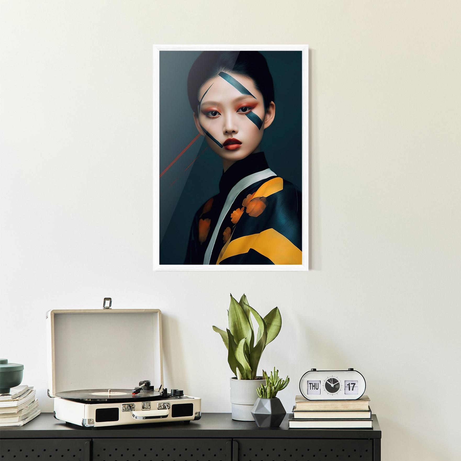 Poster Înrămat Asian Painted Woman mockup 2