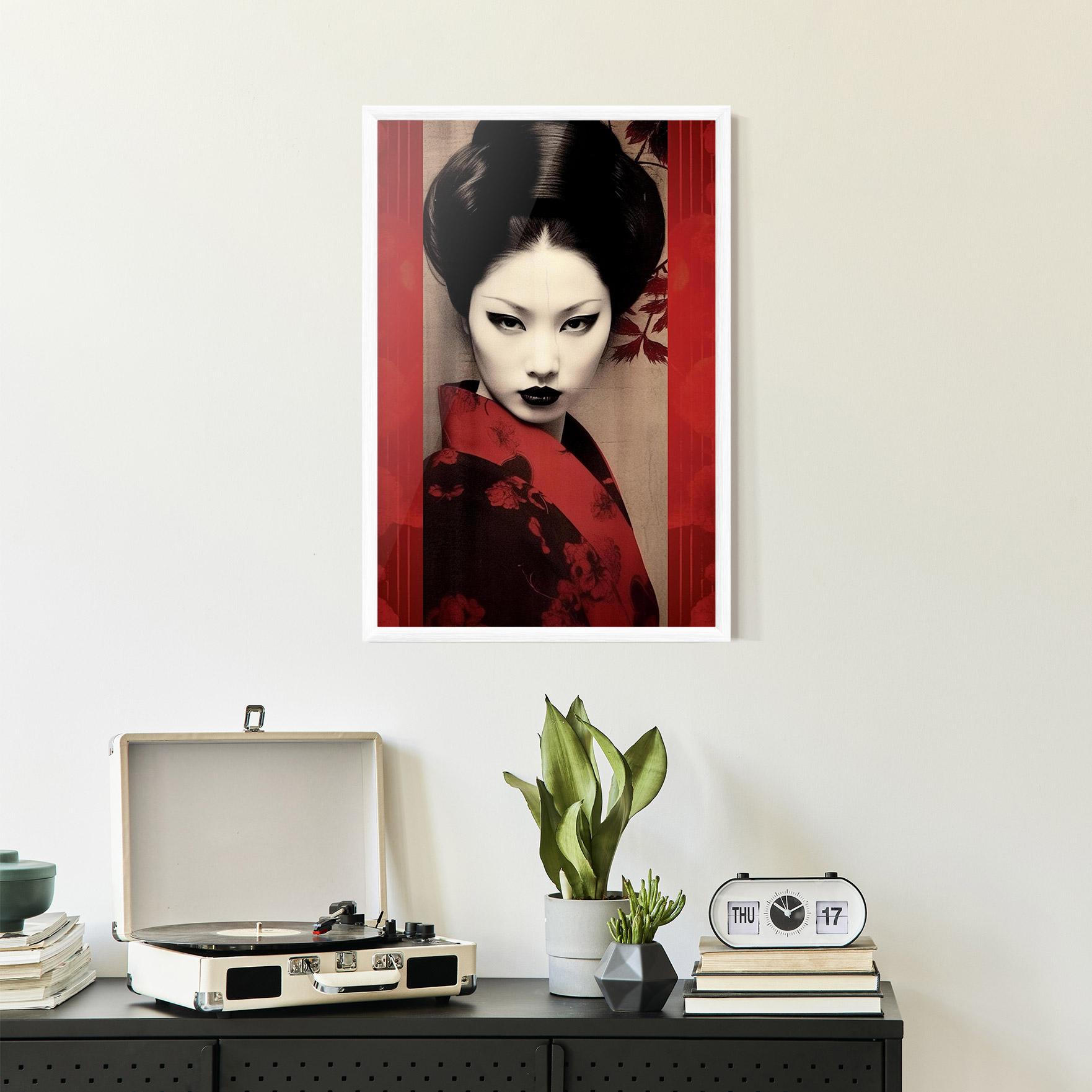 Poster Înrămat Black Asiatic Makeup mockup 2