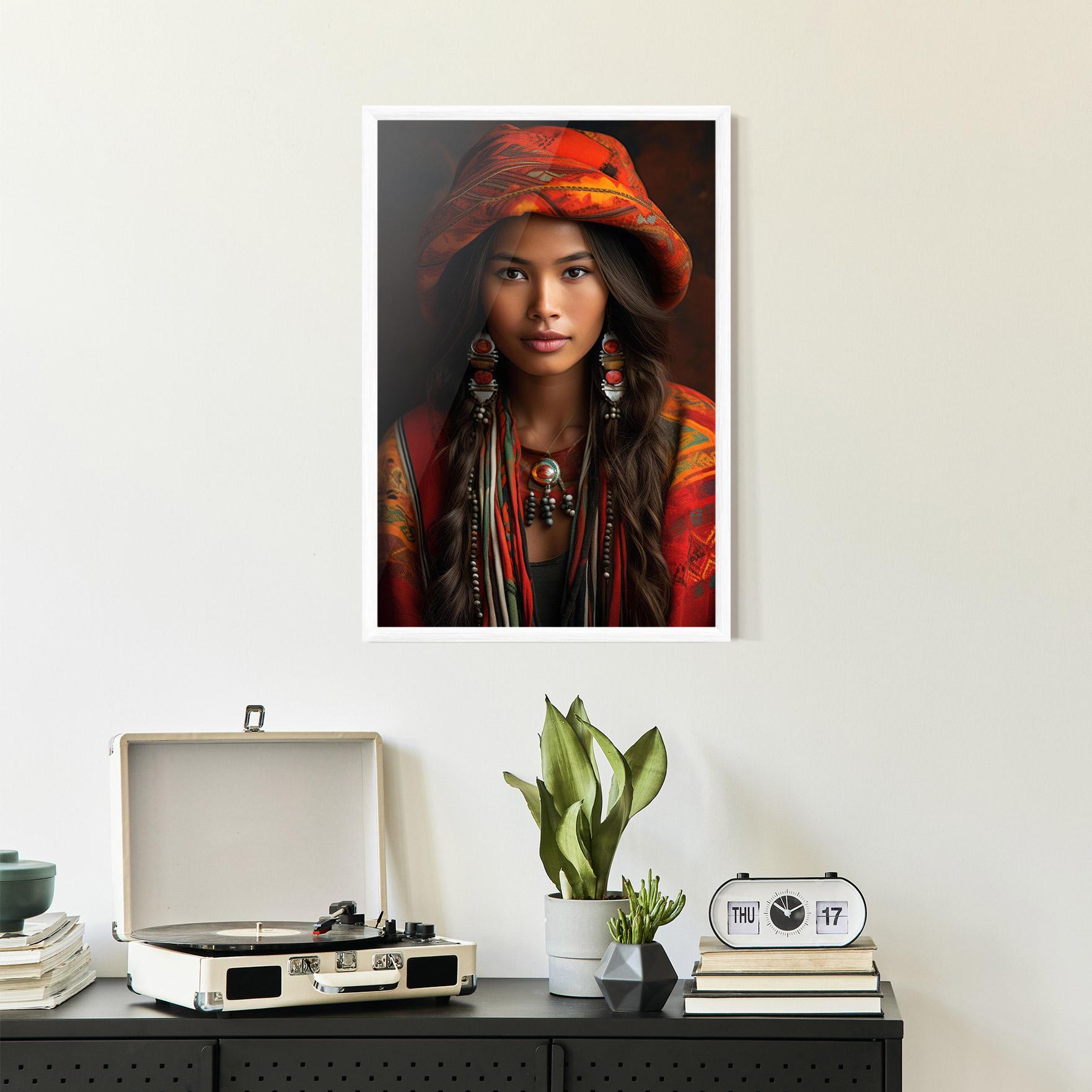 Poster Înrămat Colorful Hat And Earrings mockup 2