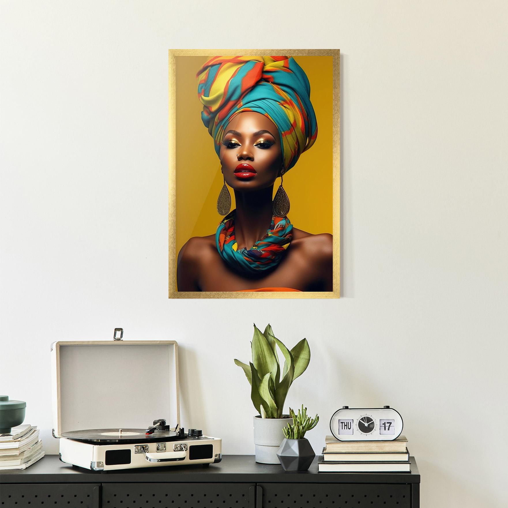 Poster Înrămat African Yellow Portrait mockup 2