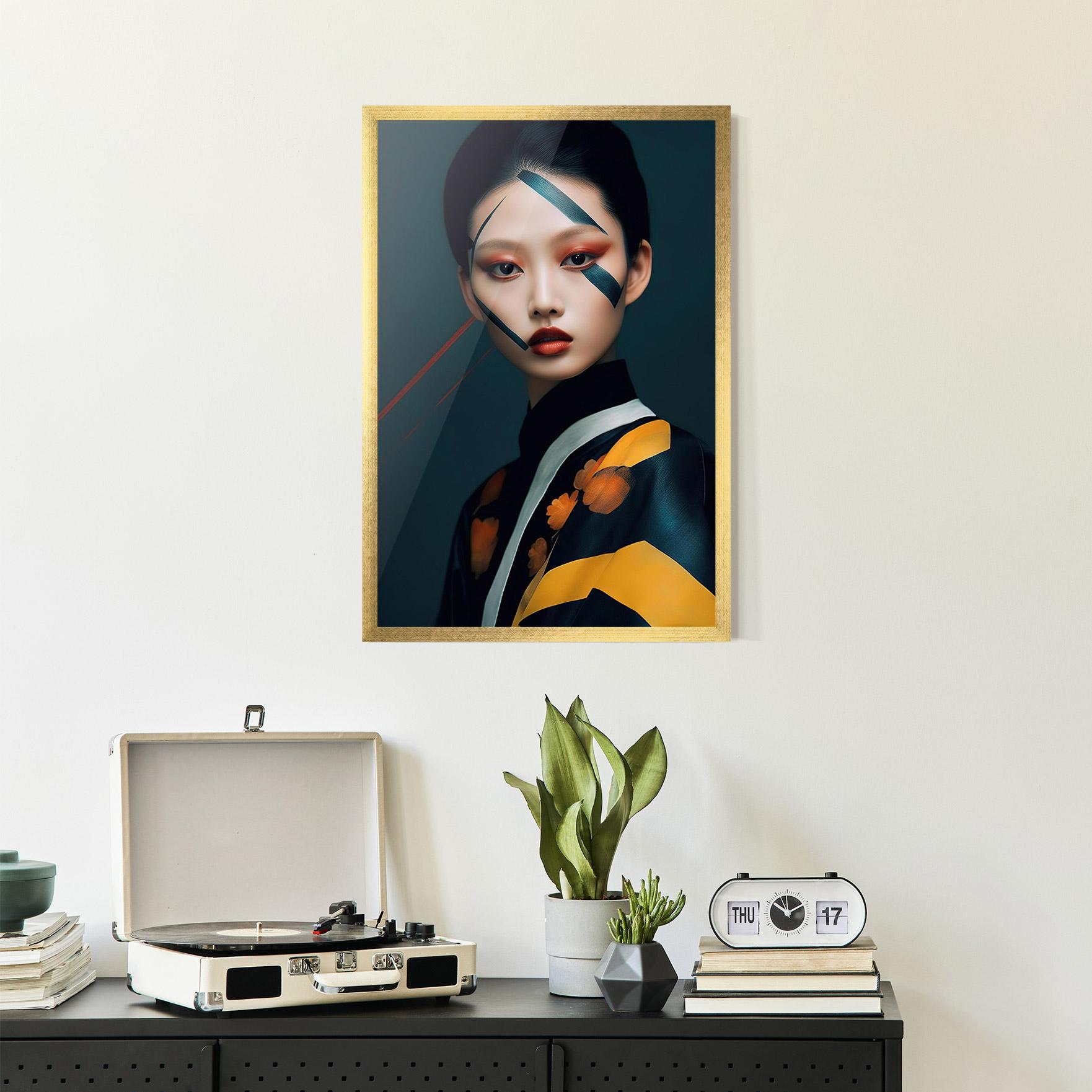 Poster Înrămat Asian Painted Woman mockup 2