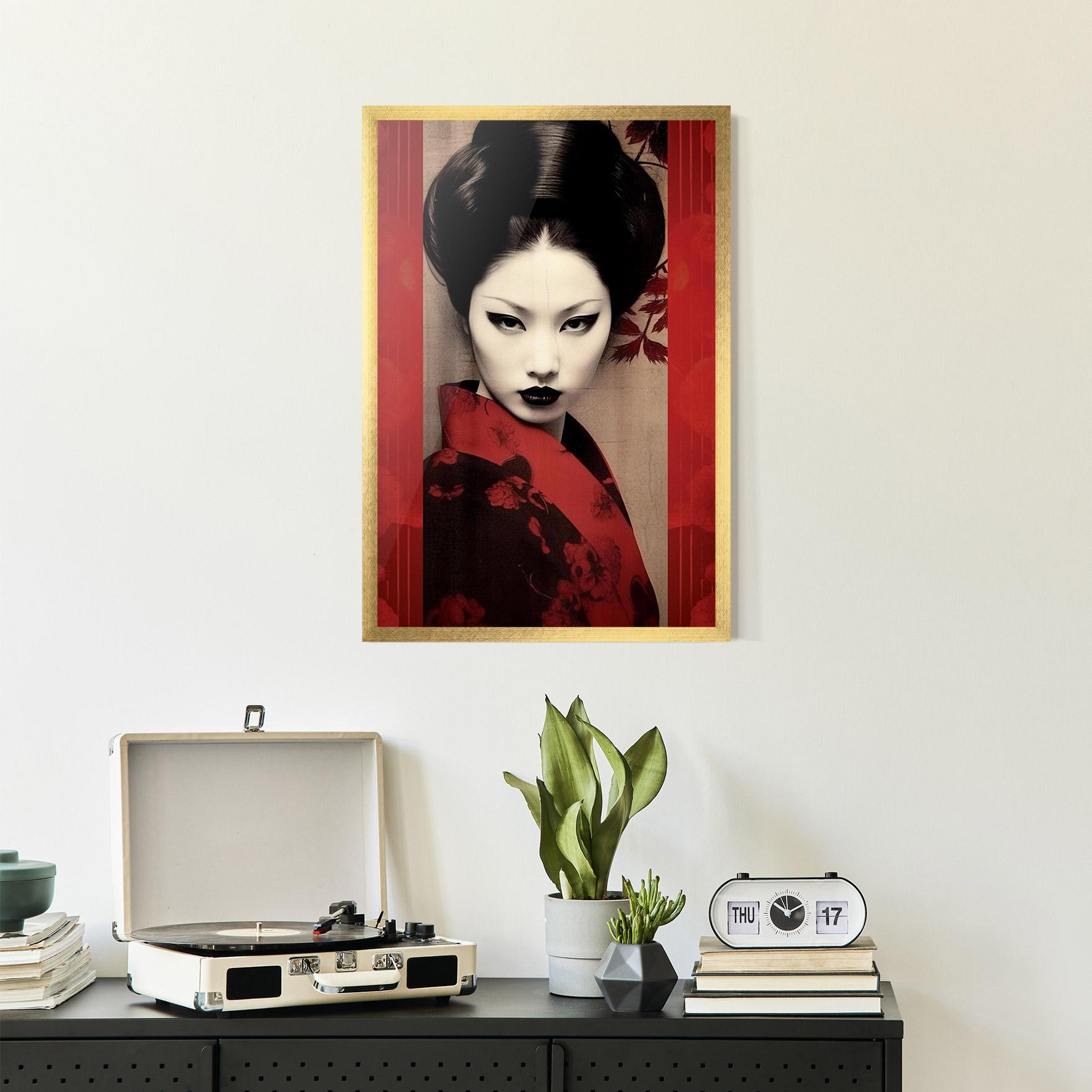 Poster Înrămat Black Asiatic Makeup mockup 2