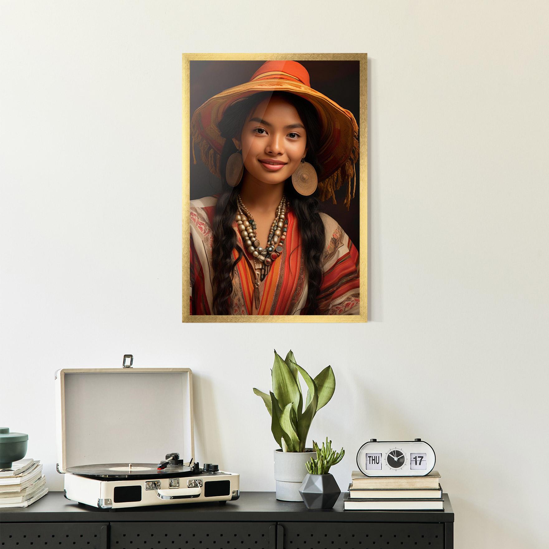 Poster Înrămat Colorful Earrings And Hat mockup 2