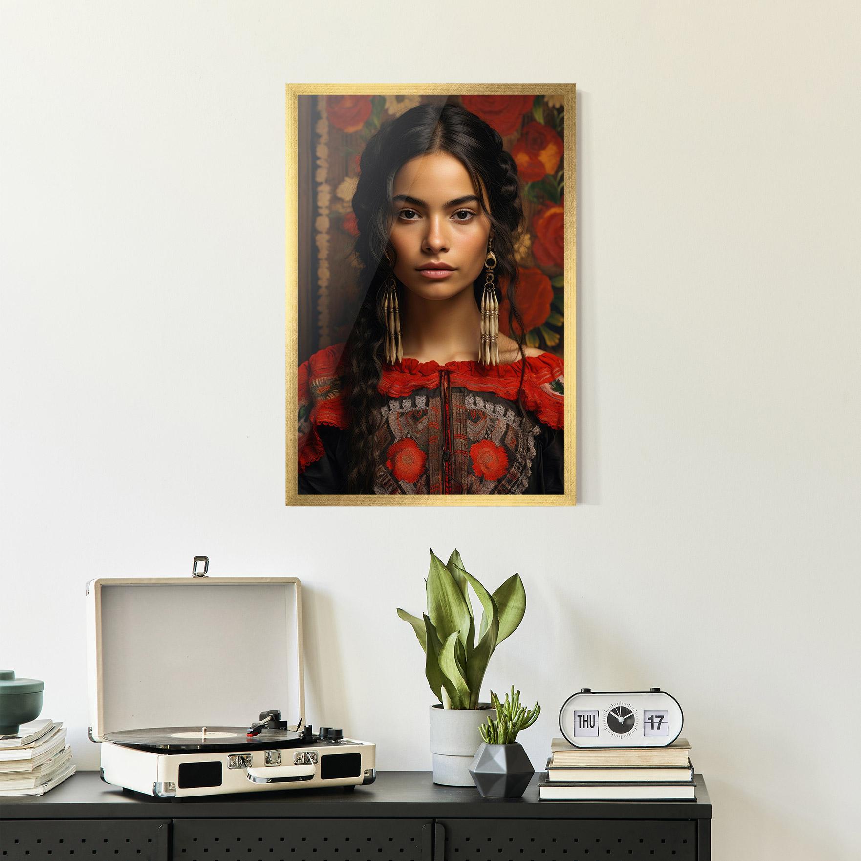 Poster Înrămat Mexican Traditional Dress mockup 2