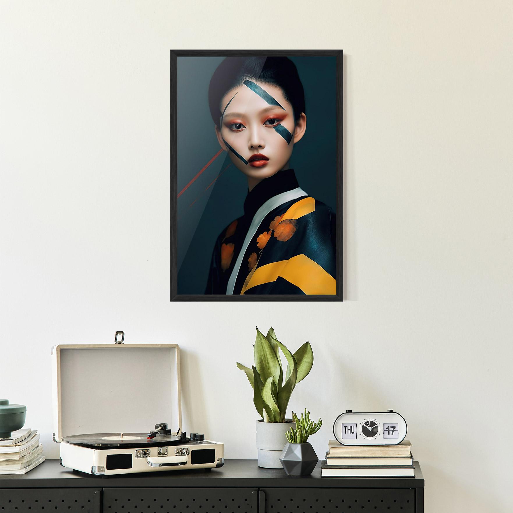 Poster Înrămat Asian Painted Woman mockup 2