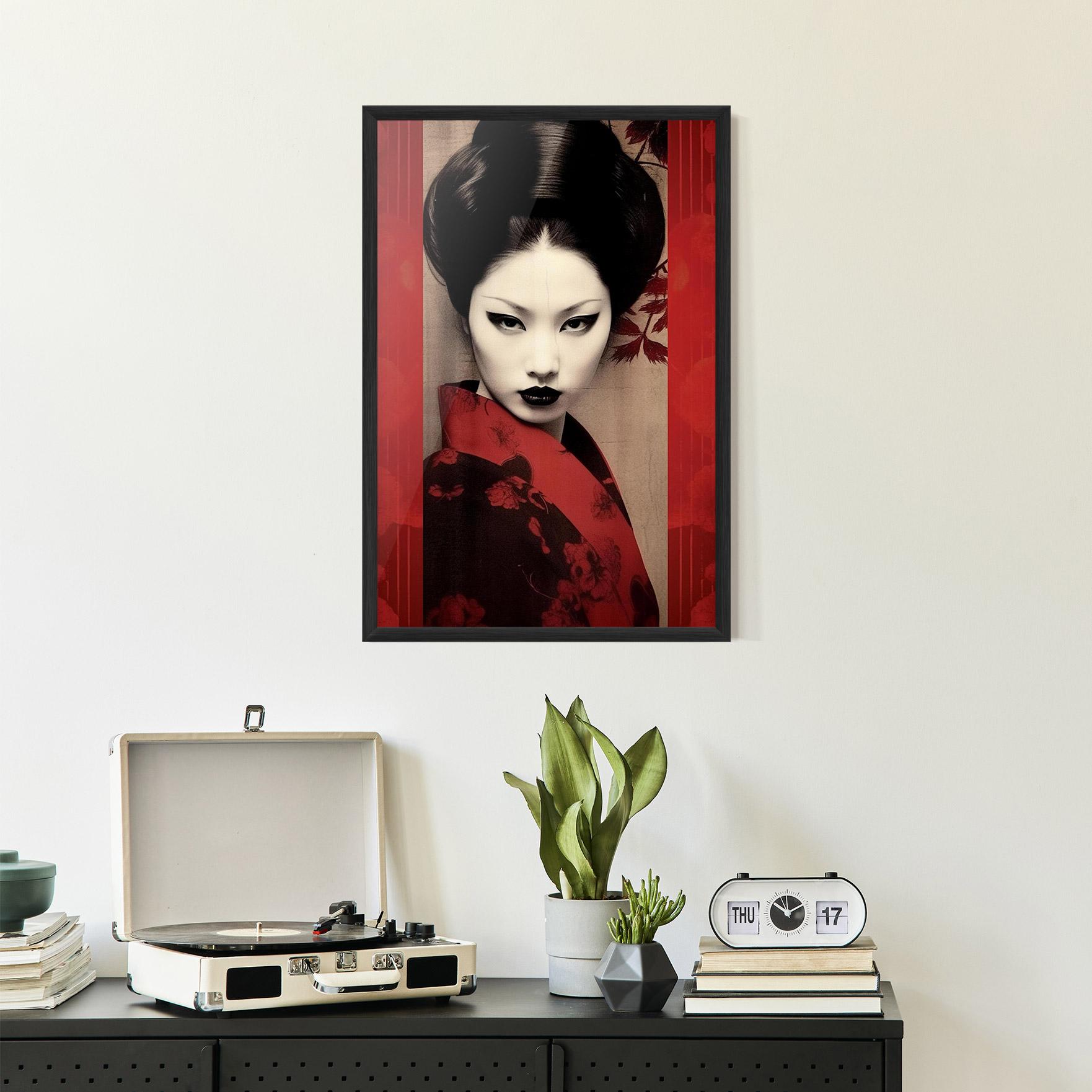 Poster Înrămat Black Asiatic Makeup mockup 2