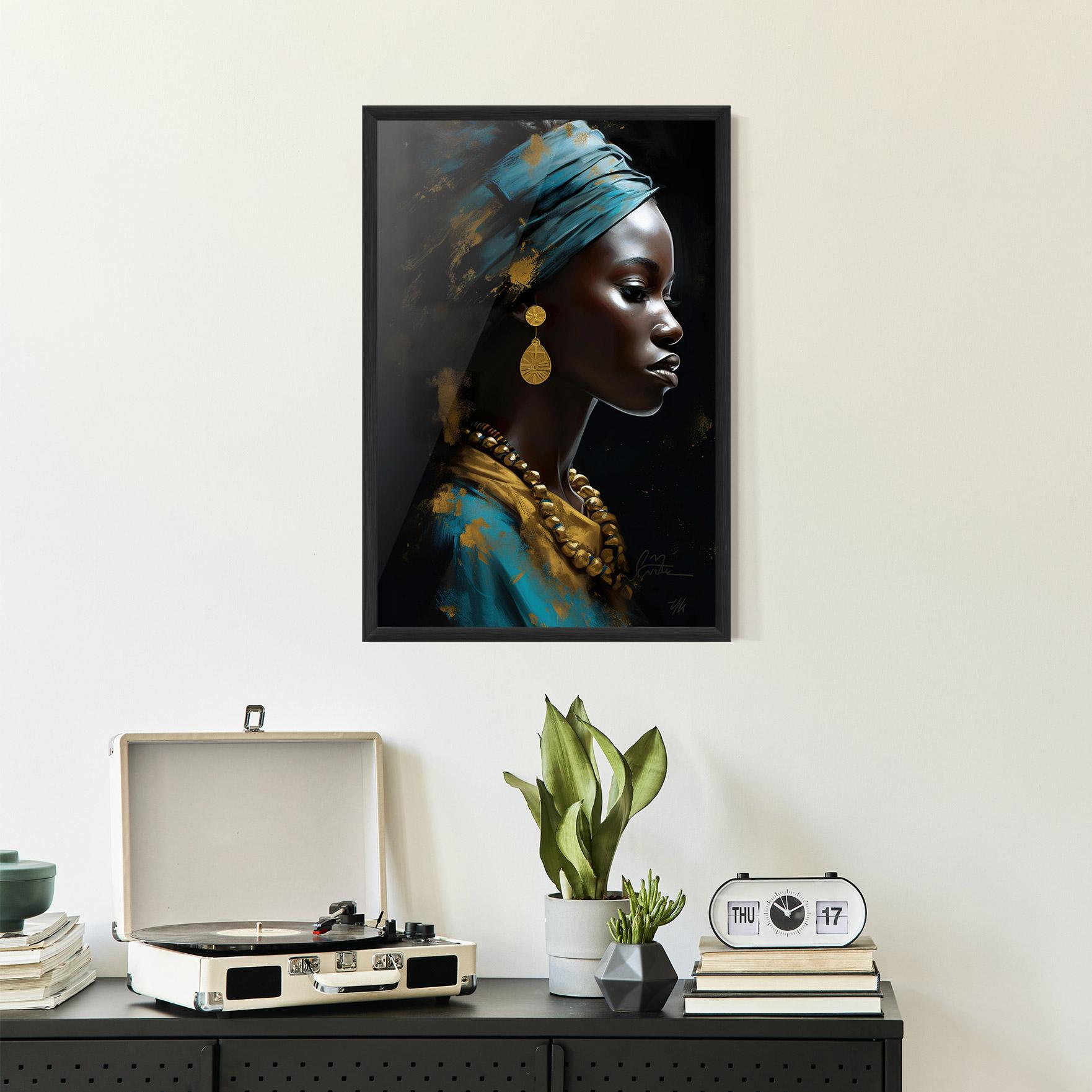 Poster Înrămat Blue Turban mockup 2