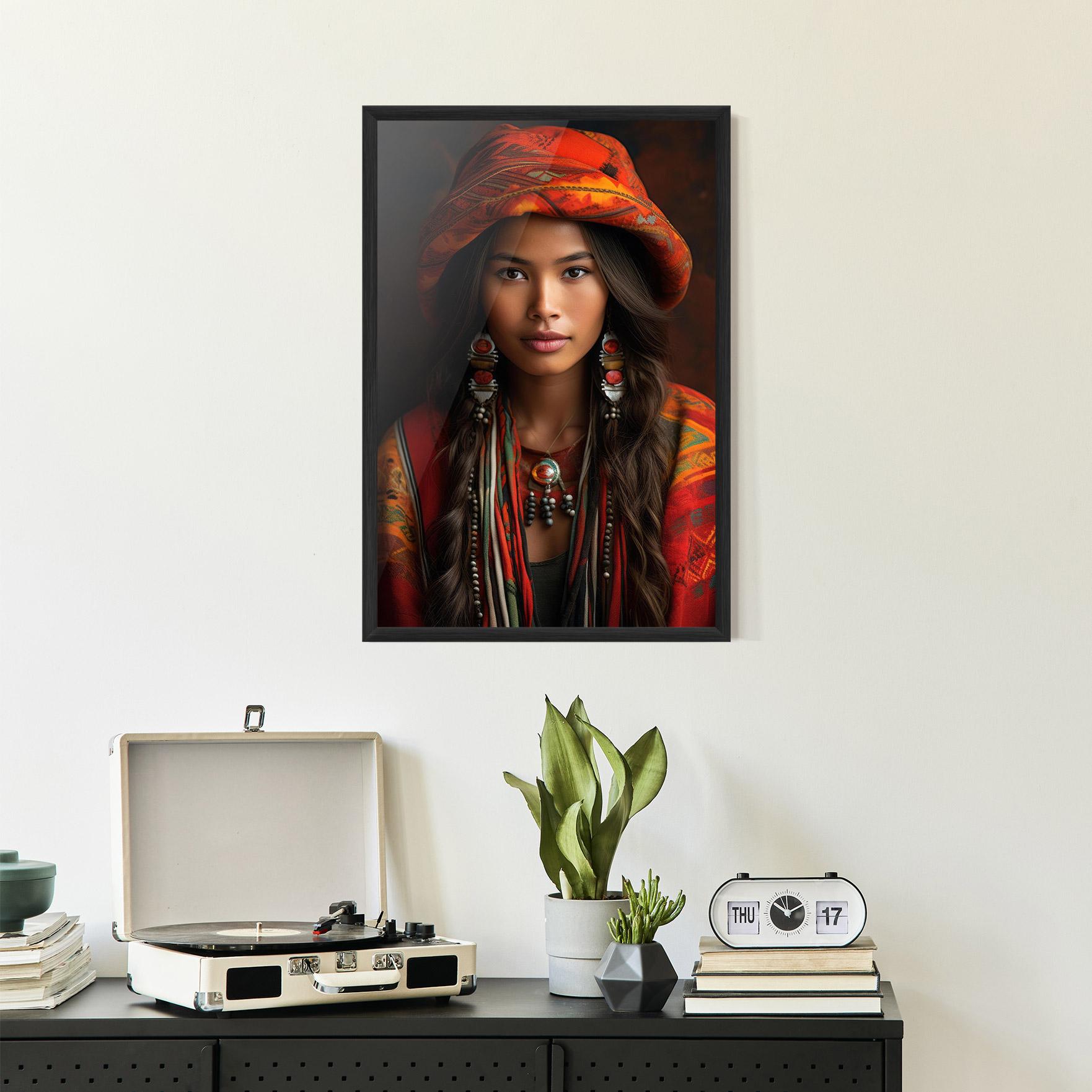 Poster Înrămat Colorful Hat And Earrings mockup 2