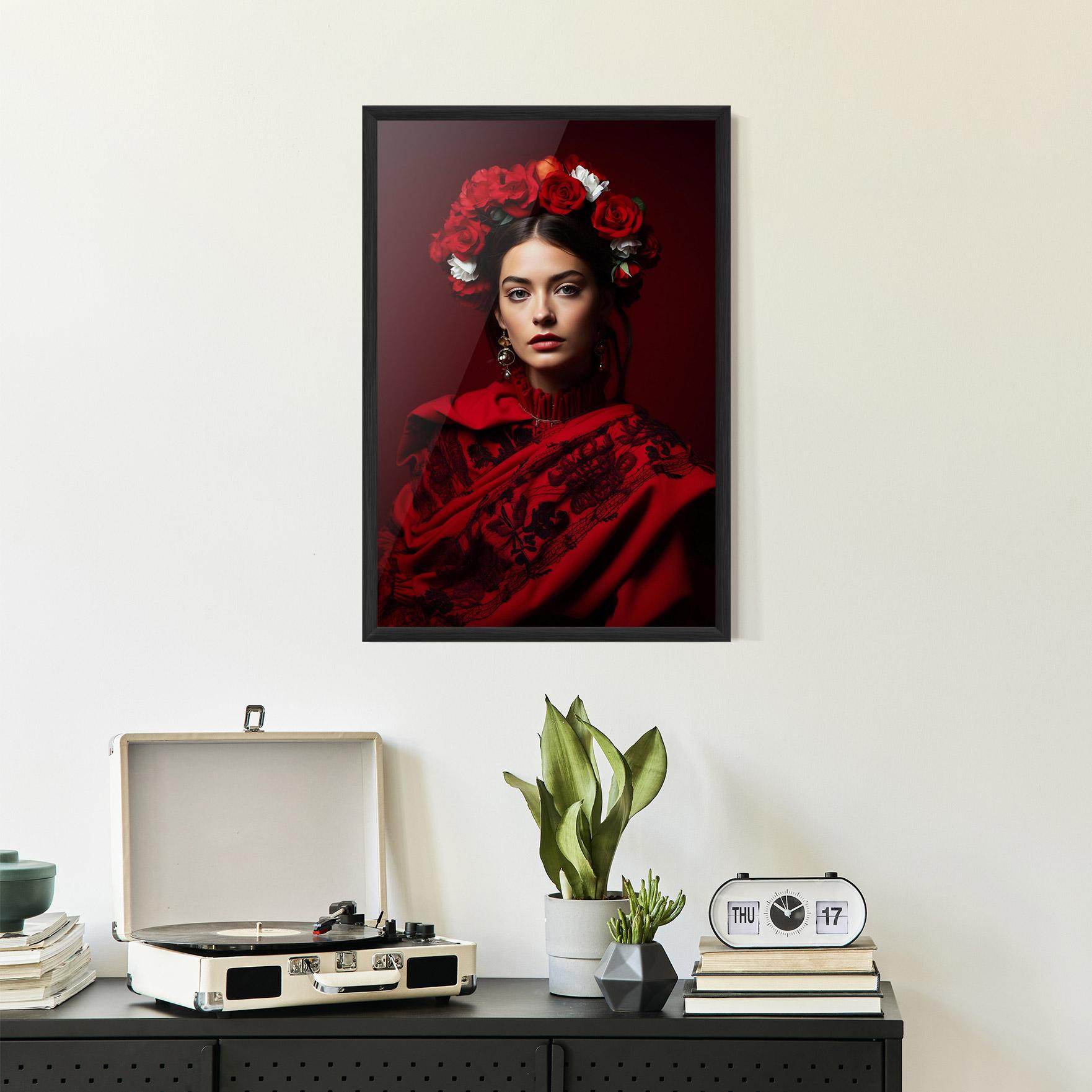 Poster Înrămat Posing With Roses mockup 2