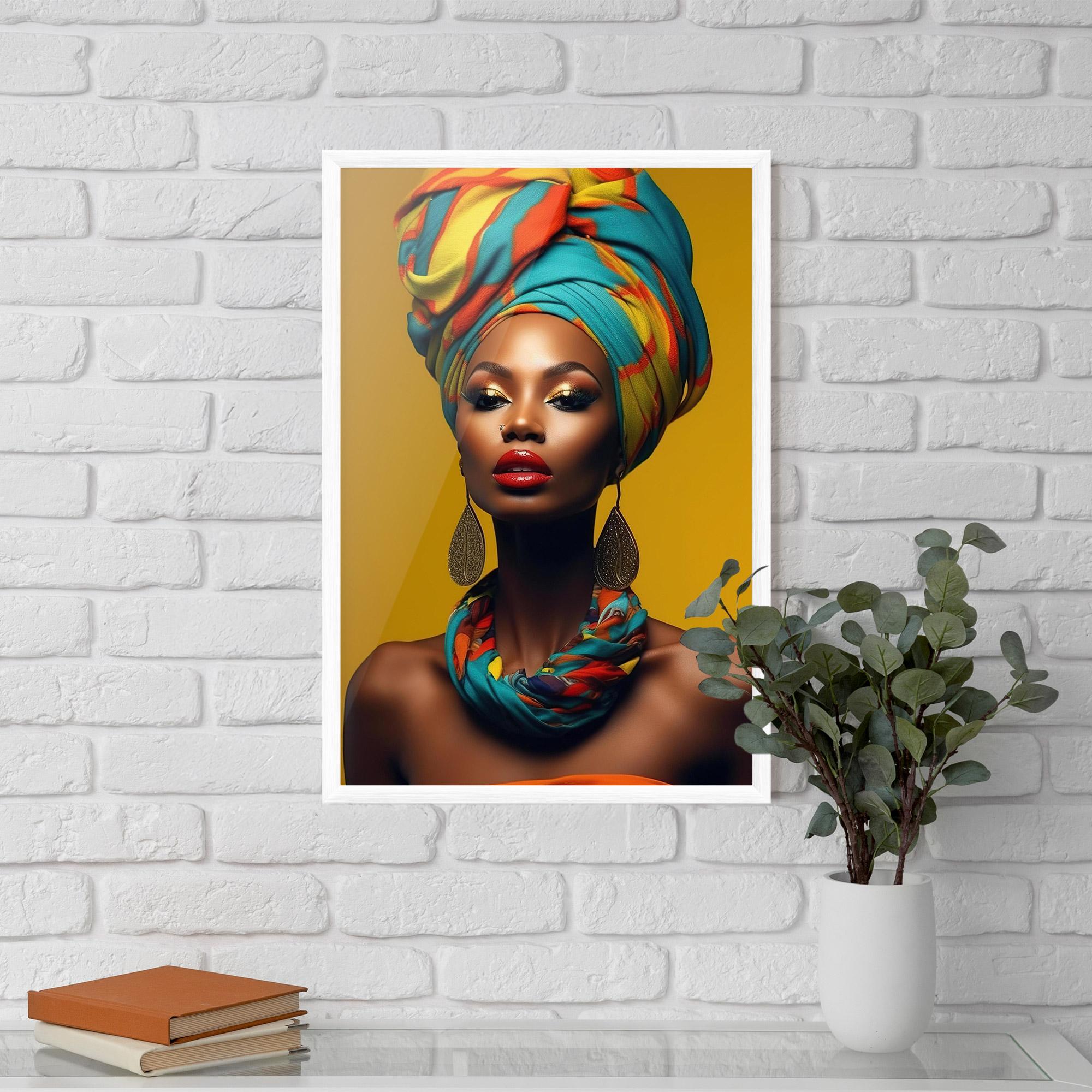 Poster Înrămat African Yellow Portrait mockup 5