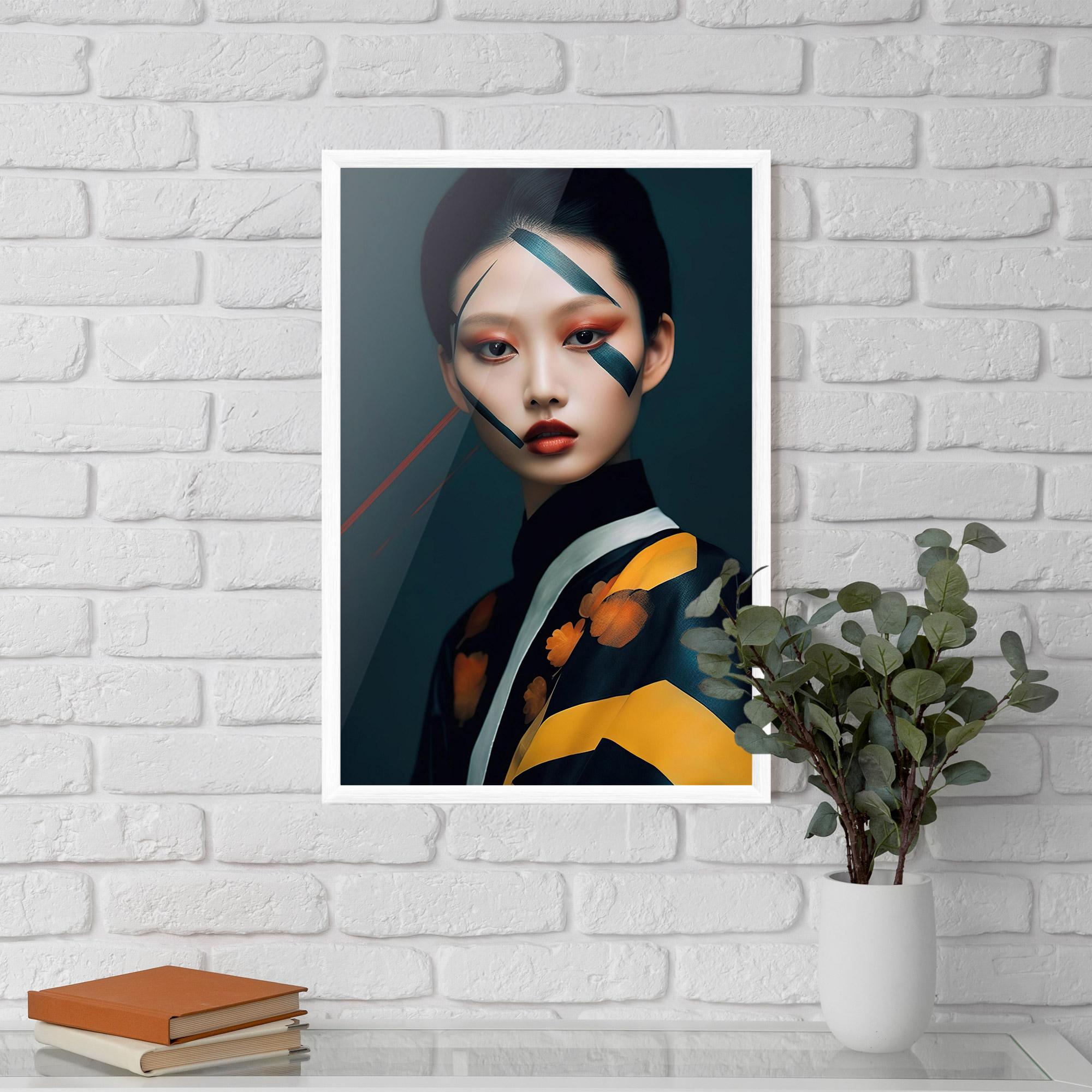 Poster Înrămat Asian Painted Woman mockup 5