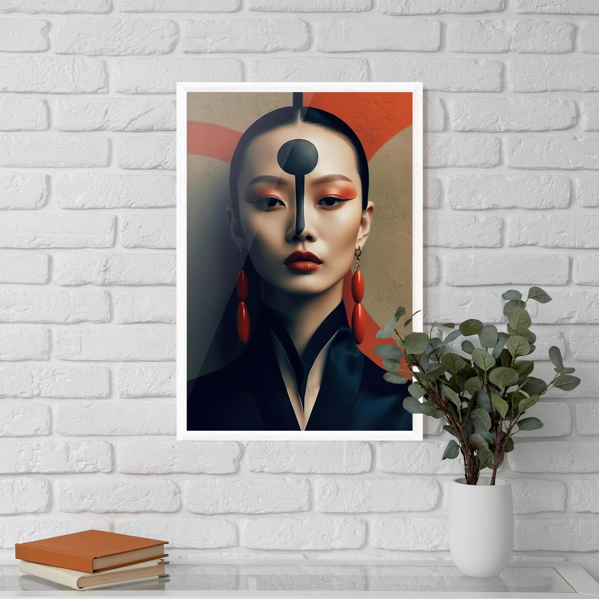 Poster Înrămat Black Circle Asian Woman mockup 5