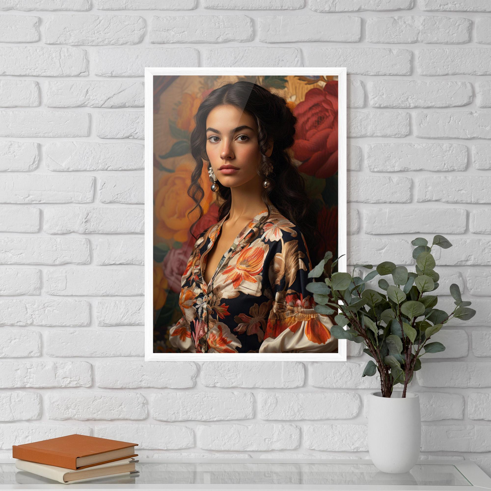 Poster Înrămat Floral Dress Lady mockup 5