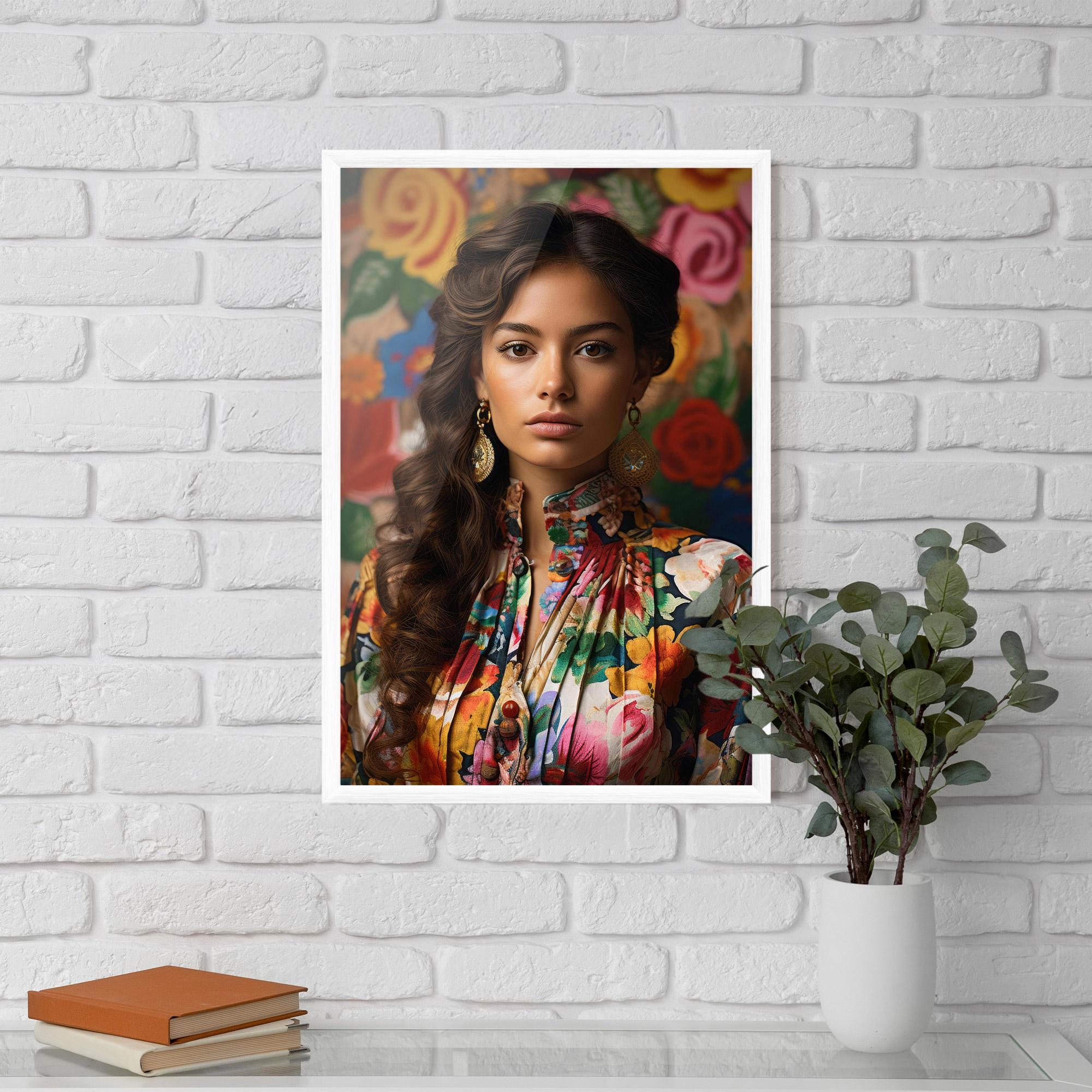 Poster Înrămat Floral Dress Long Hair mockup 5