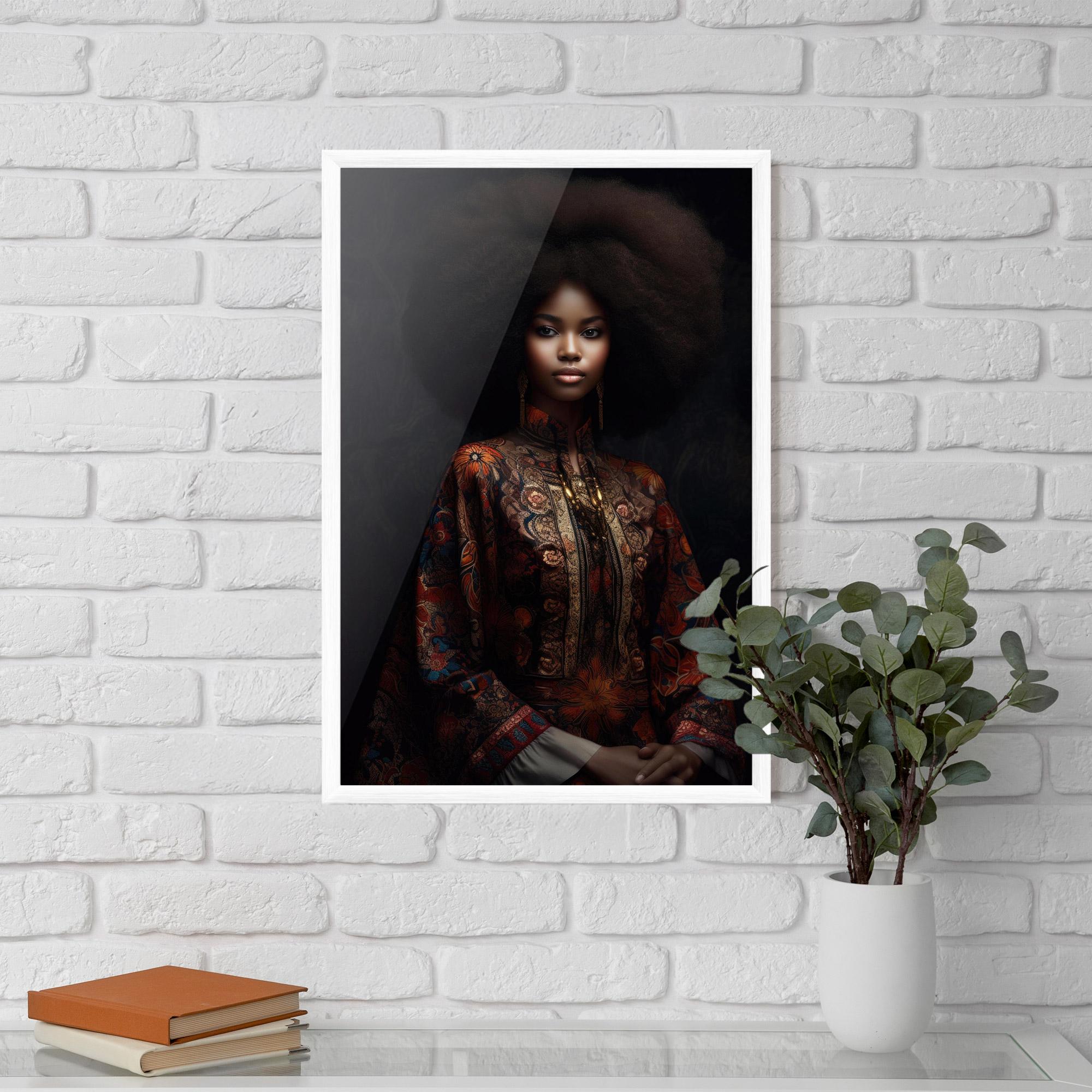 Poster Înrămat Large Afro Head mockup 5